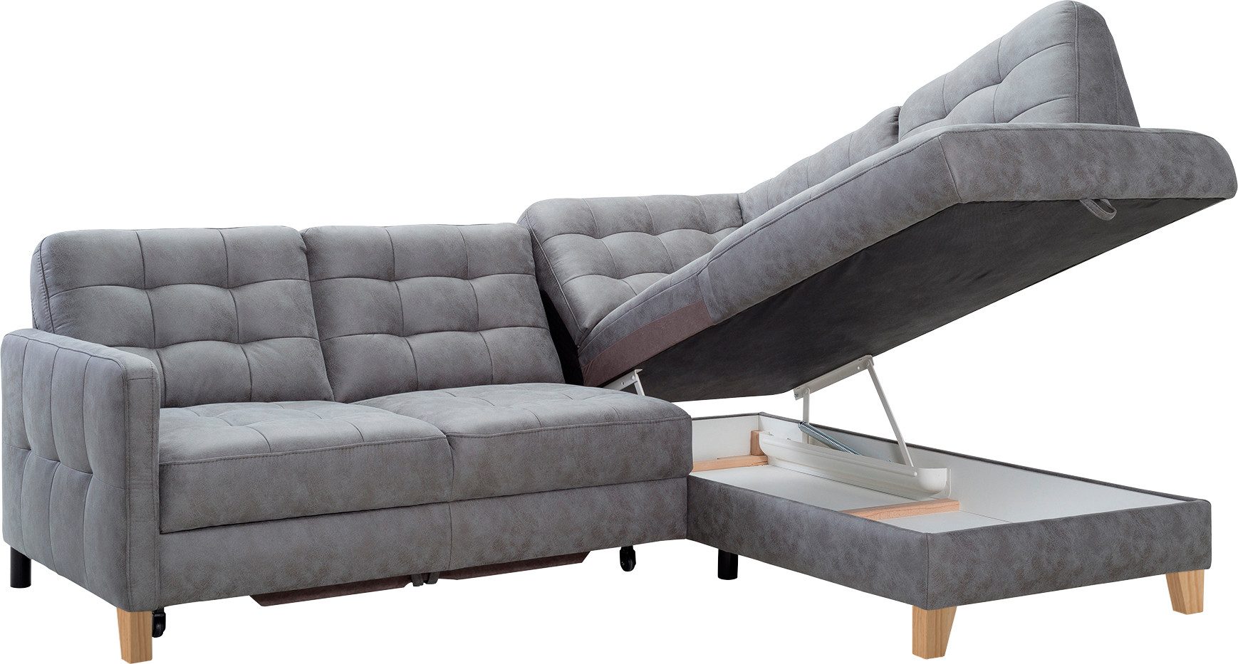 exxpo - sofa fashion Hoekbank Elio, compact en comfortabel, handig, tijdloos design, L-vorm