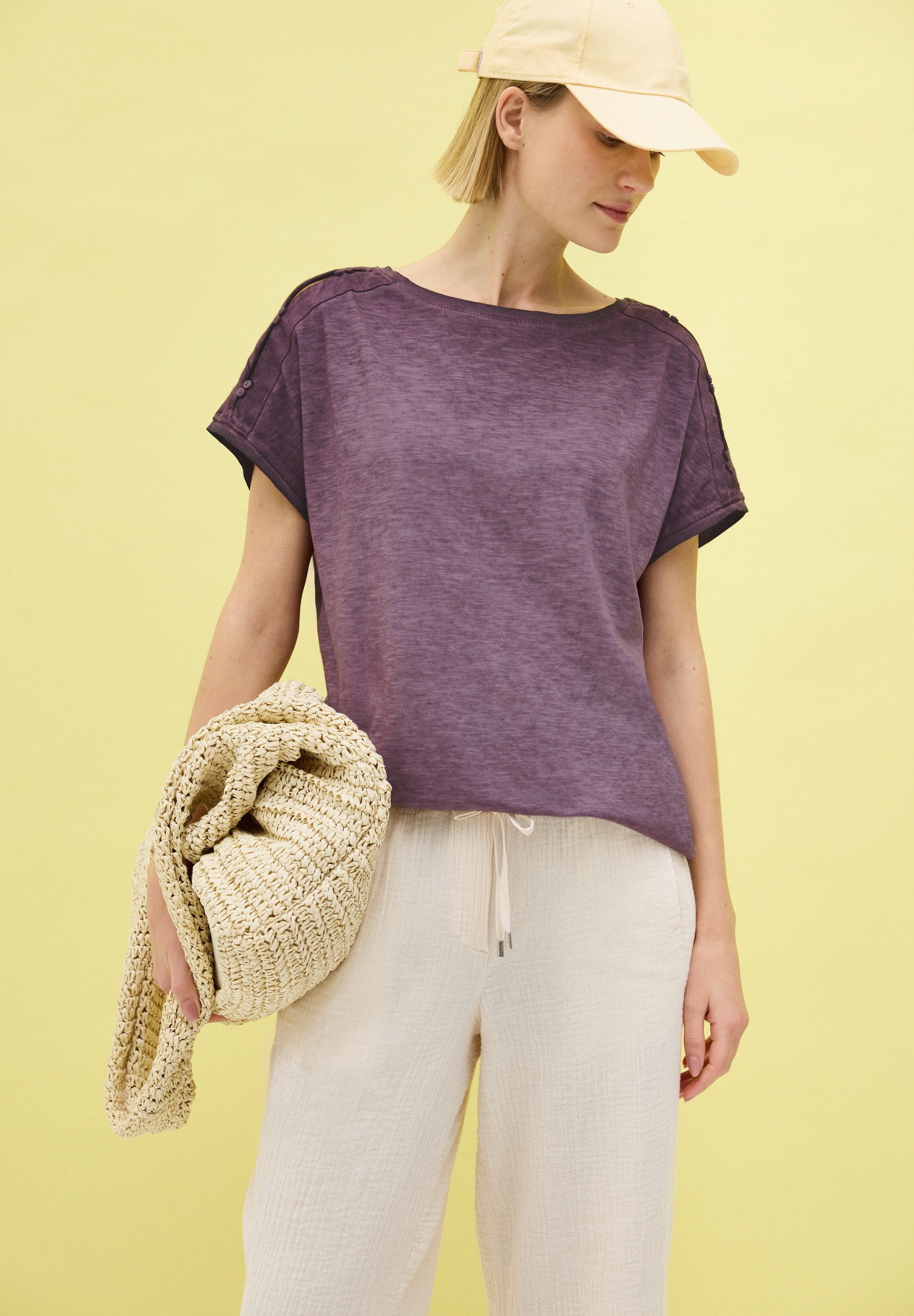 Cecil T-shirt met knoopdetail