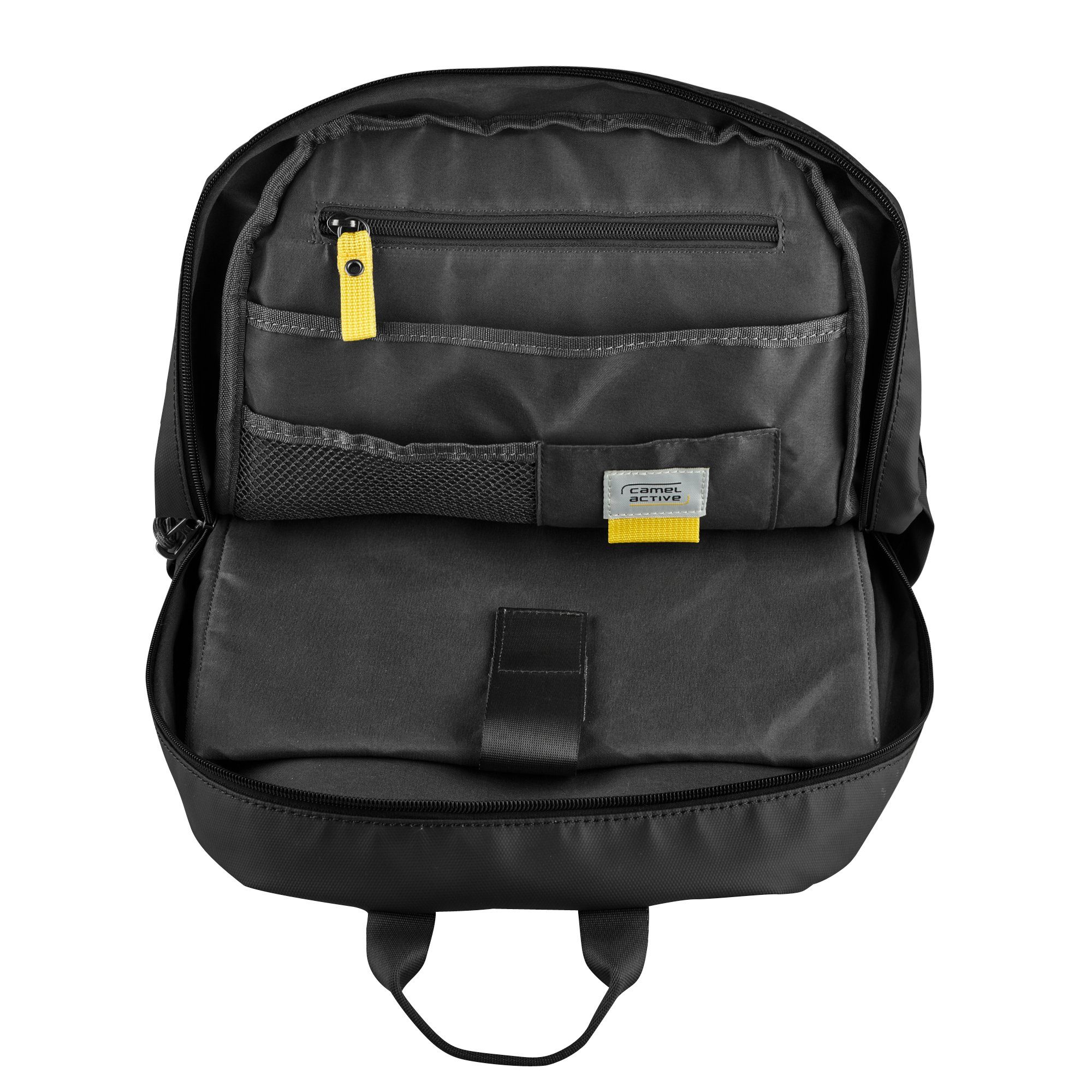 camel active Rugzak Explore waterafstotend gerecycled nylon en reflecterende ritsen