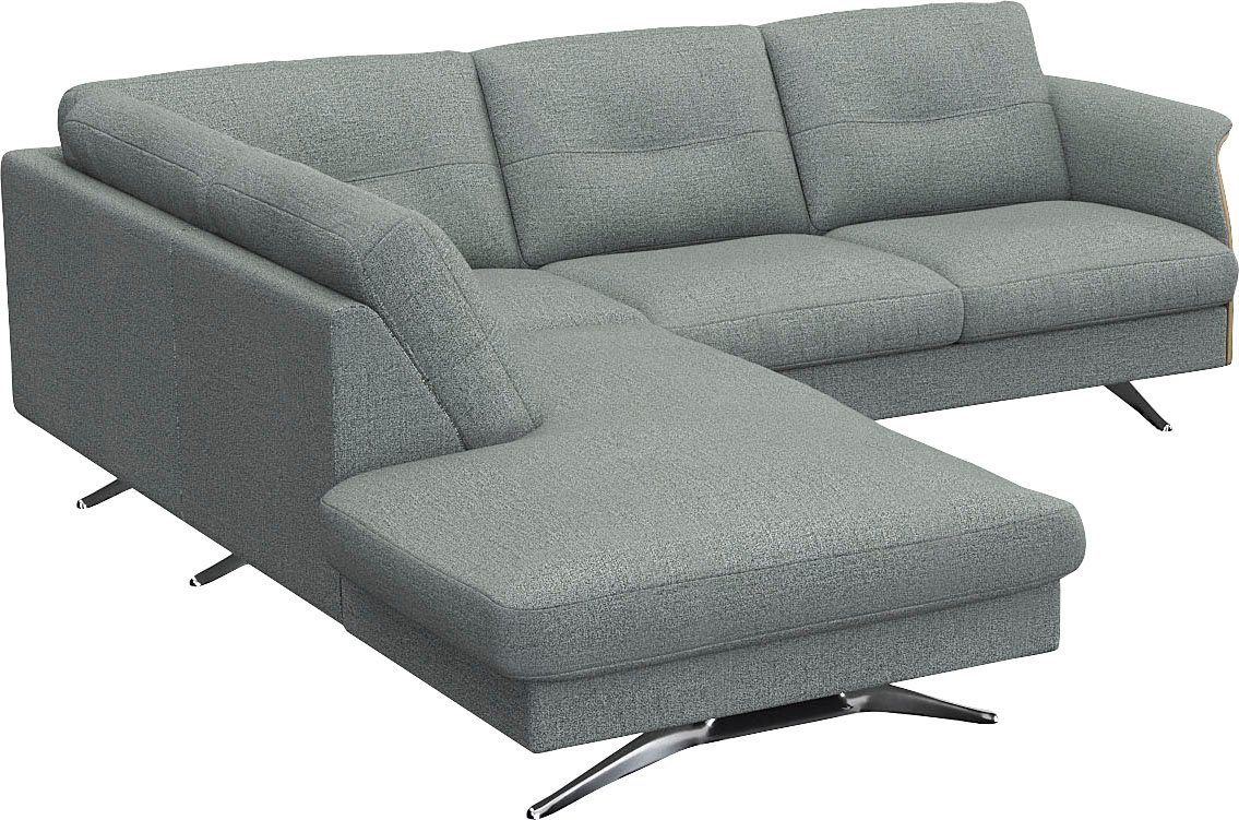 FLEXLUX Hoekbank Glow, super comfortabel door hoogwaardige zitconstructie met binnenvering, L-vorm