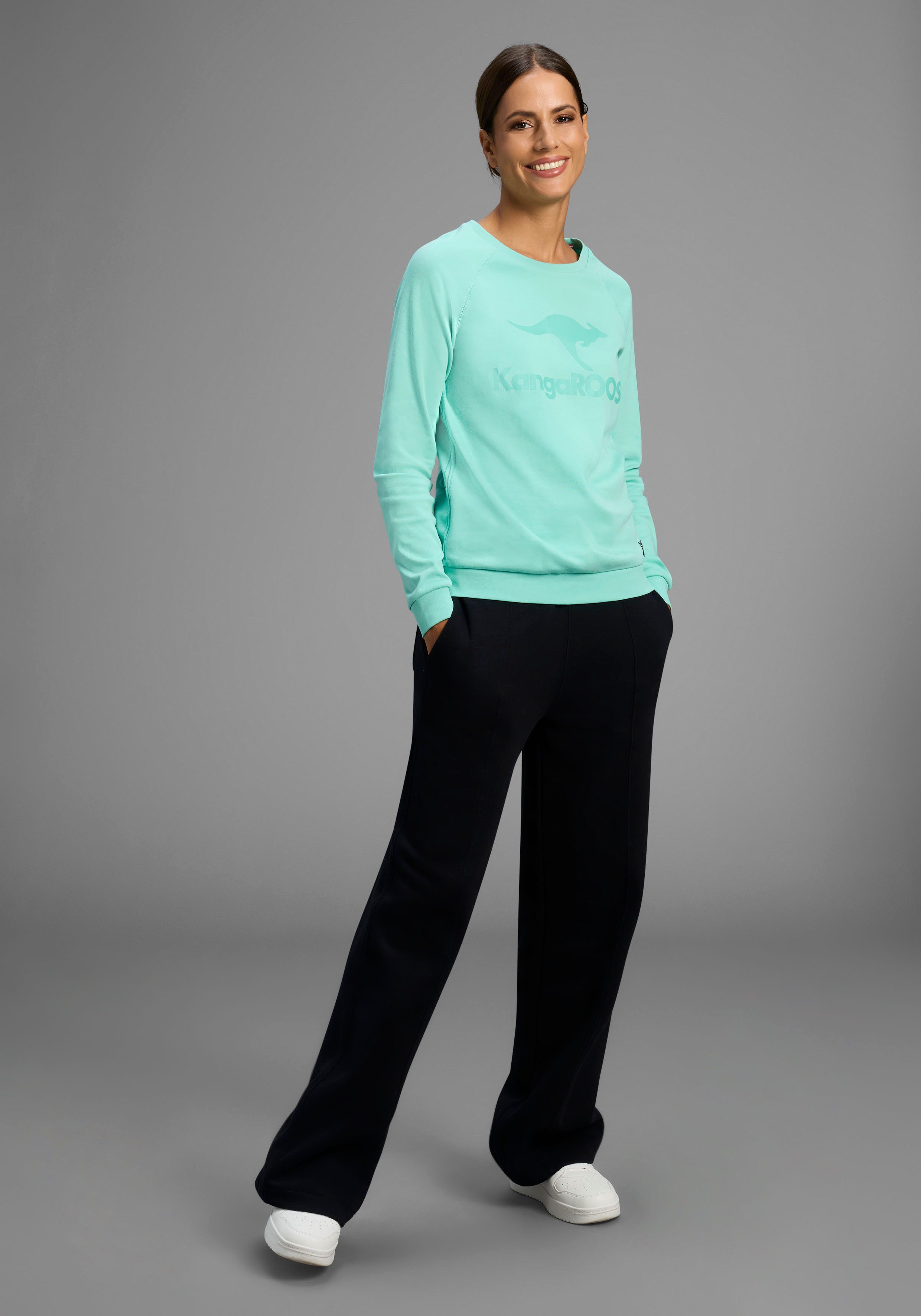 KangaROOS Sweatshirt Lange mouwen, figuurvolgende snit, met print, ronde hals