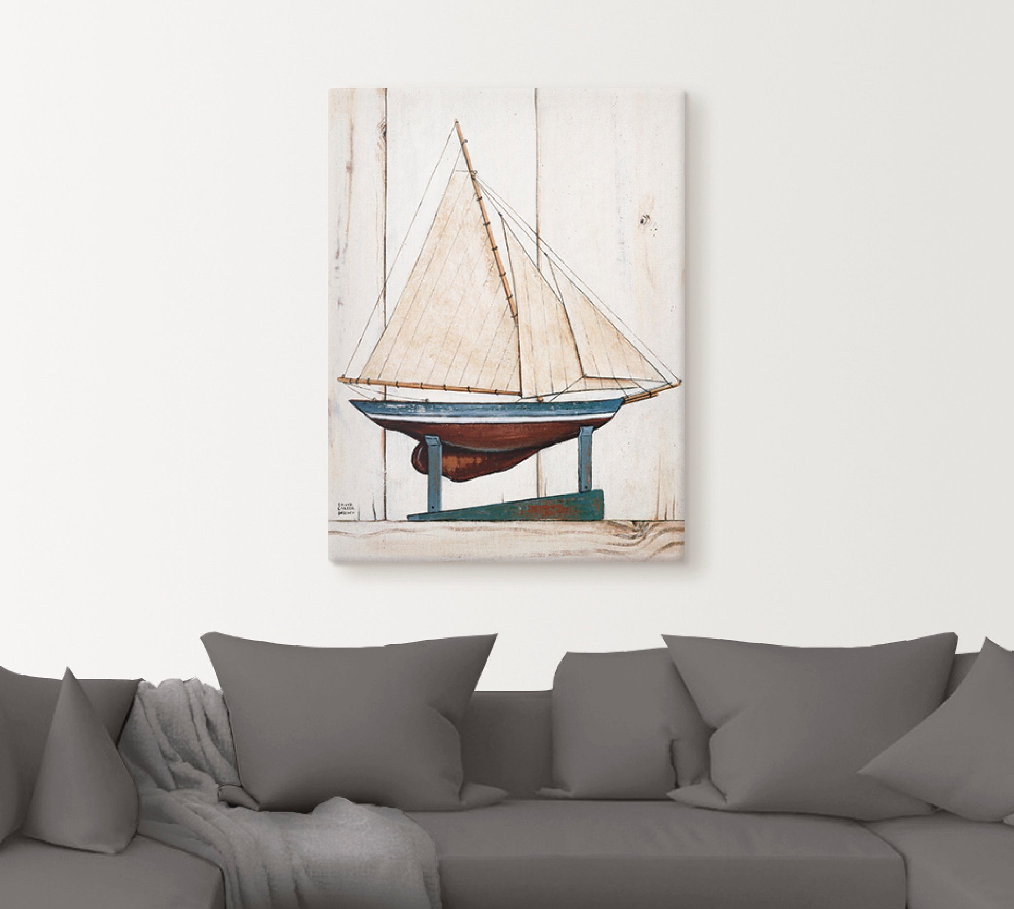 Artland Artprint op linnen Klopjacht gespannen op een spieraam