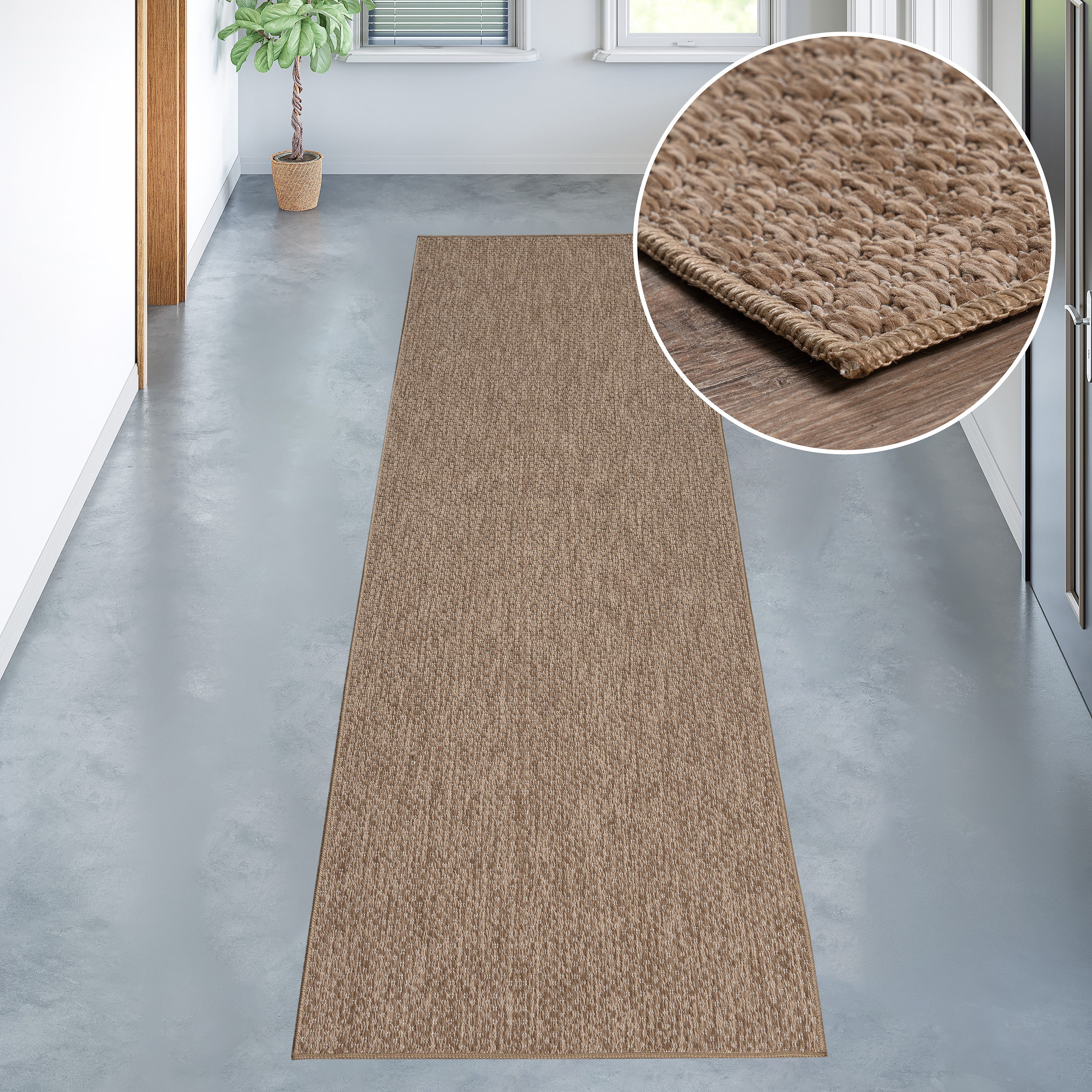 my home Loper Rhodos Geschikt voor buiten, sisal-look, weerbestendig & uv-bestendig, tweezijdig te gebruiken kleed lopers geel
