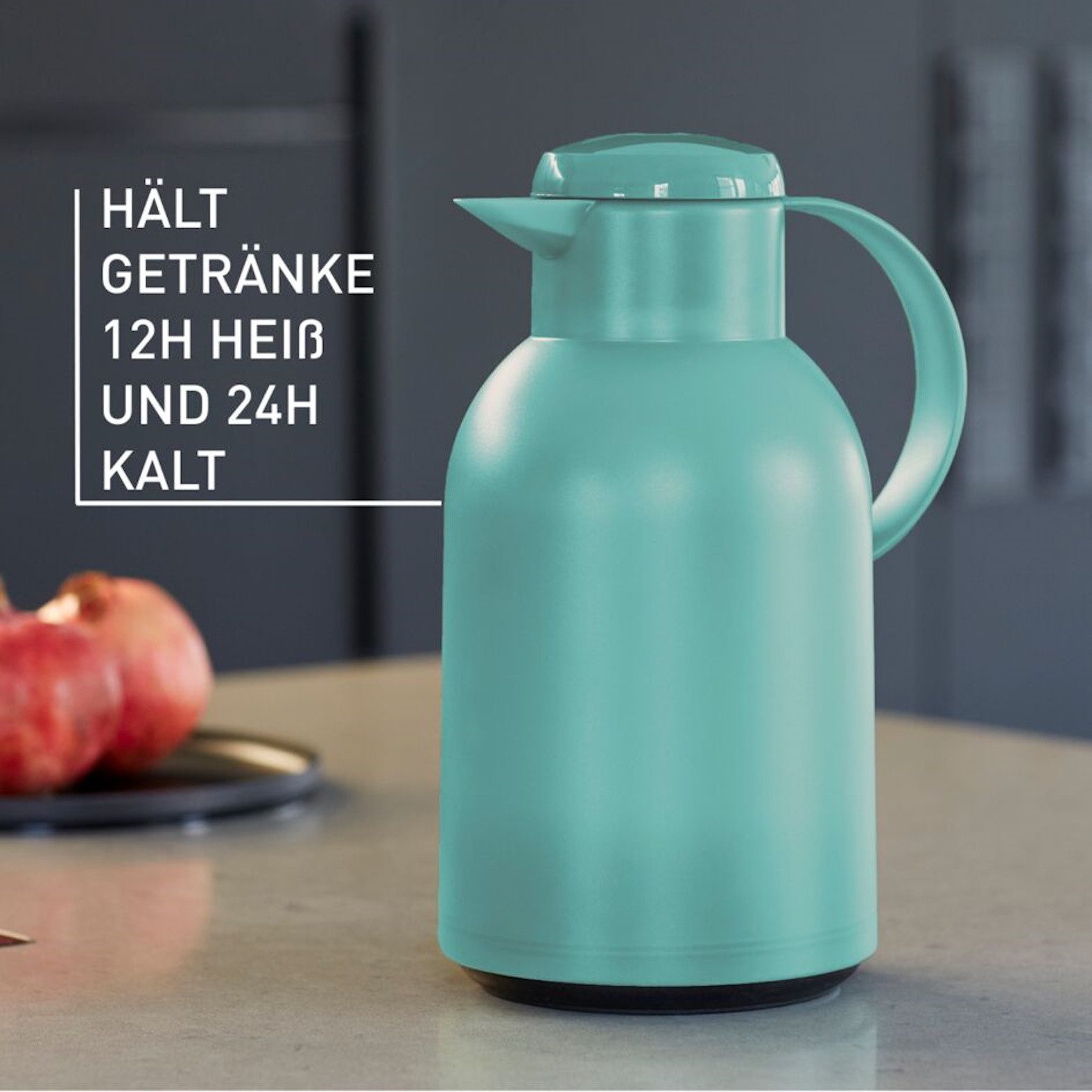 Emsa Thermoskan Samba XXL-model, tijdloos design, eenvoudige drukknop, 24u koud, 12u warm