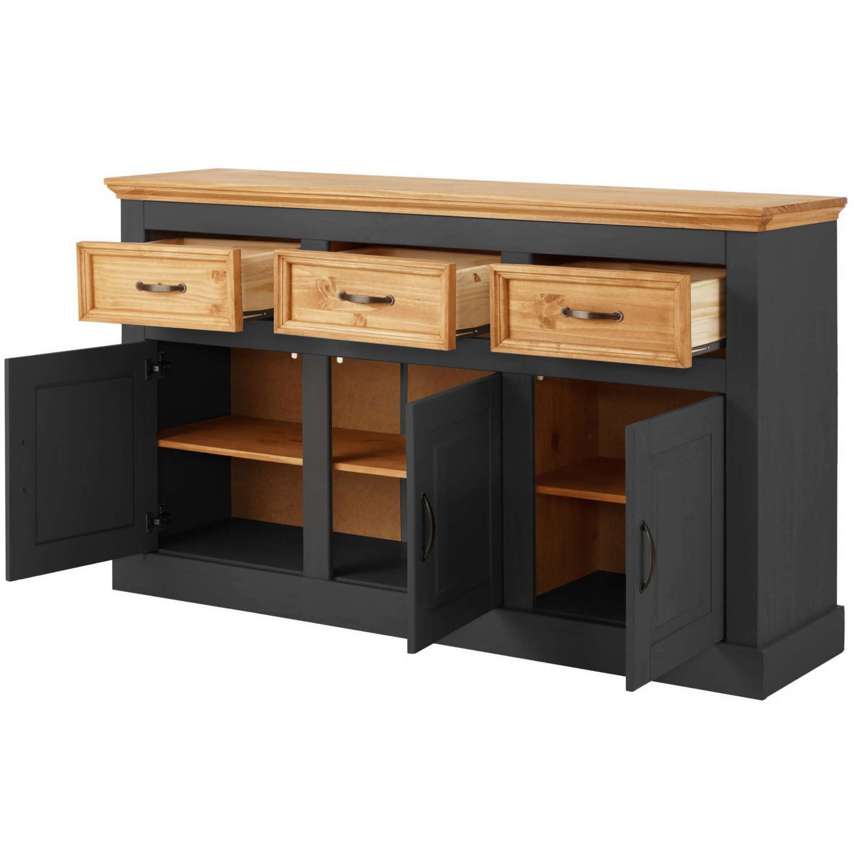 Home affaire Dressoir Selma Commode van massief grenenhout, breedte 145 cm
