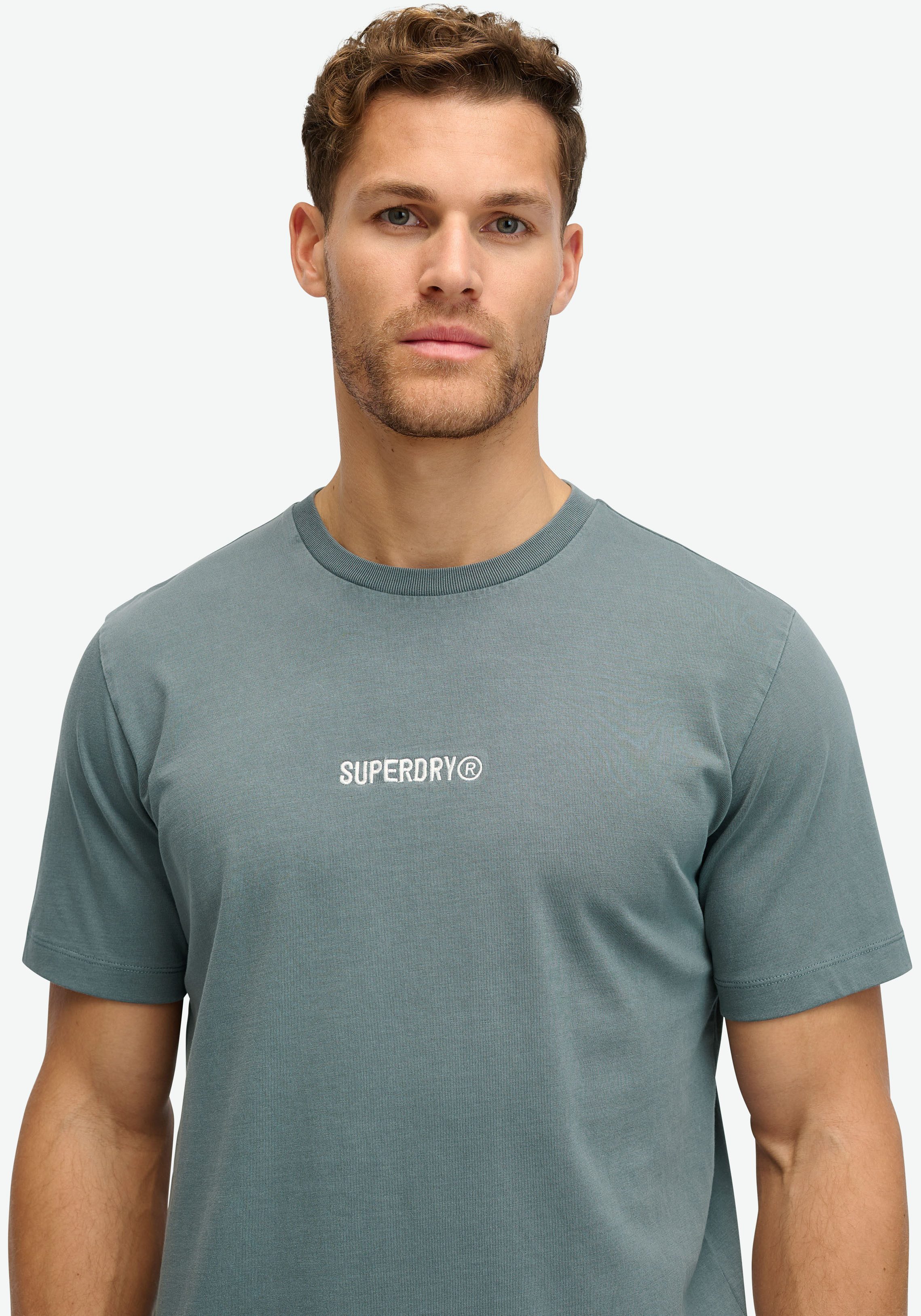 Superdry Shirt met ronde hals MICRO LOGO GRAPHIC LOOSE TEE