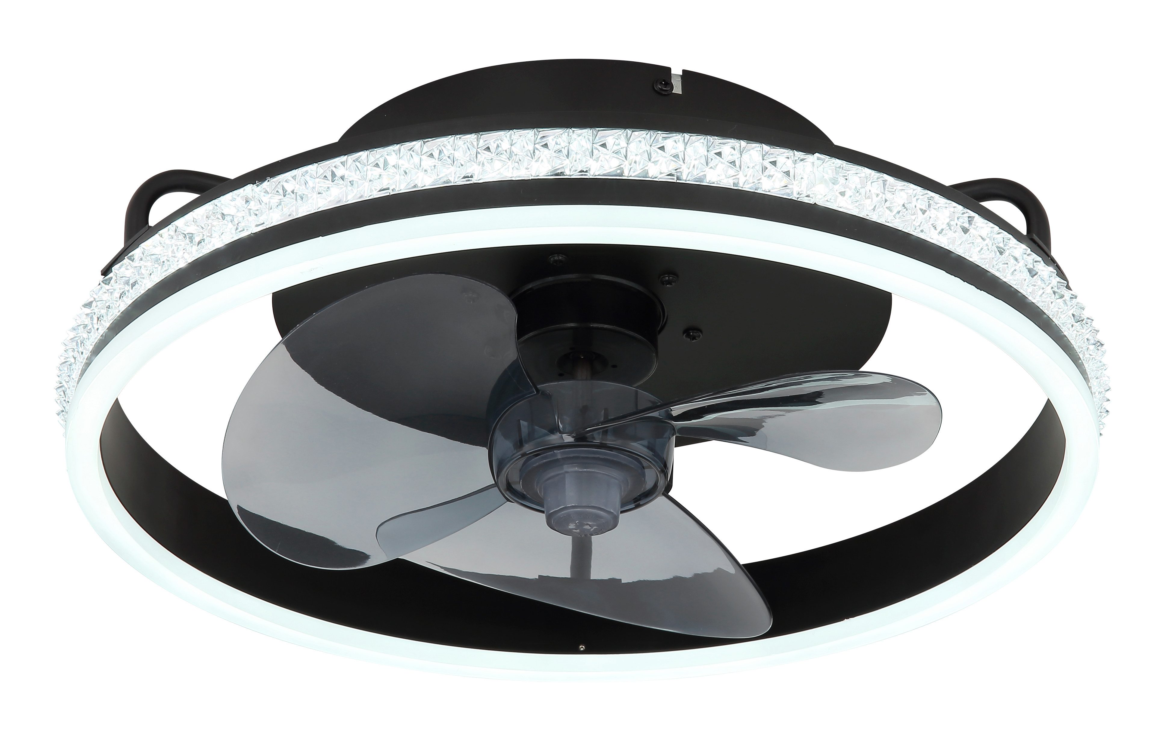 Globo Lightning Plafondlamp Cataleya Plafondventilator metaal zwart mat, LED (1 stuk)