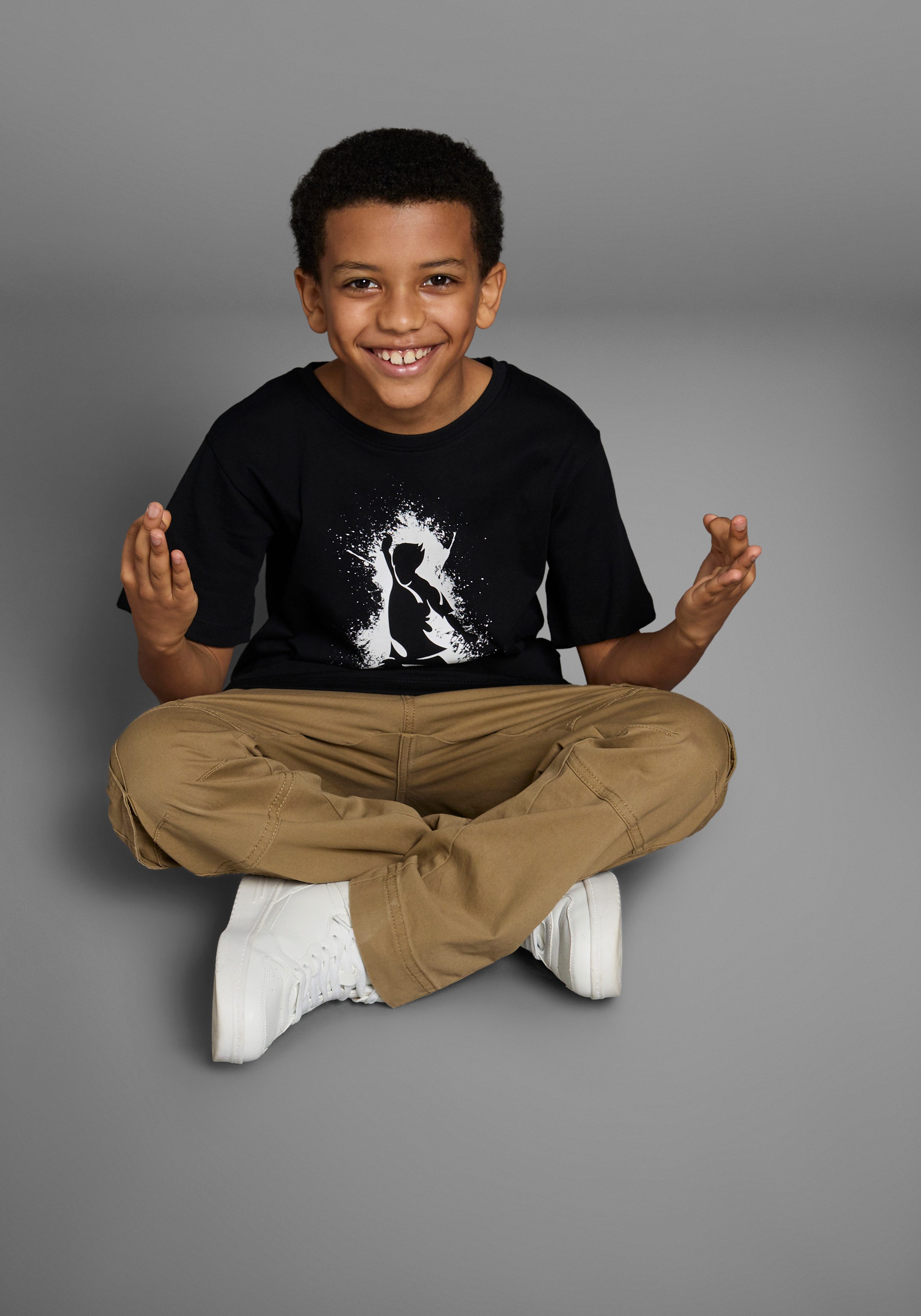 KIDSWORLD T-shirt Met casual VOETBAL-print Korte mouwen, basic pasvorm, met stijlvolle print, ronde hals