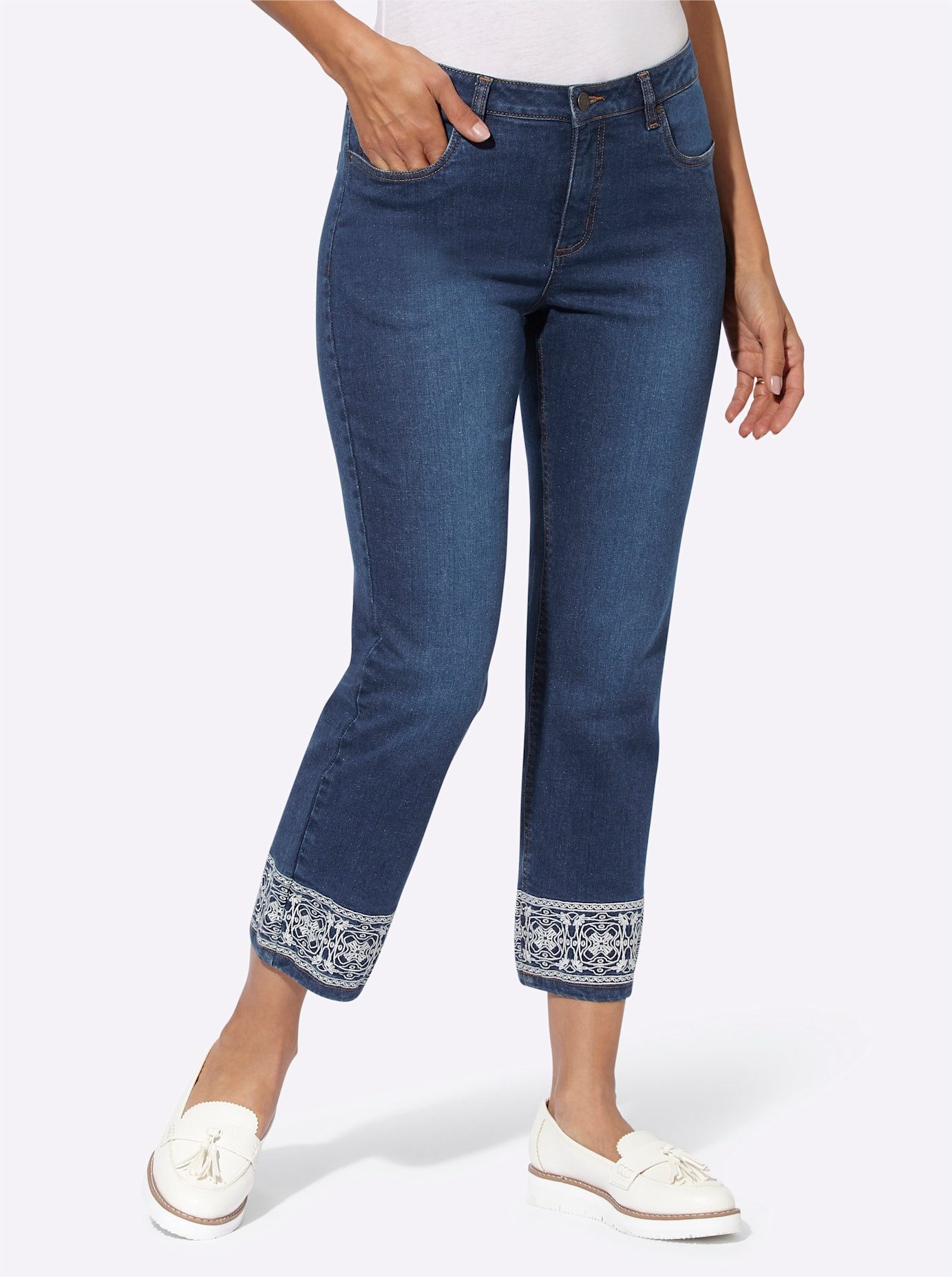 Classic Inspirationen 7/8 jeans (1-delig) dames 7/8 jeans maat 42 blauw