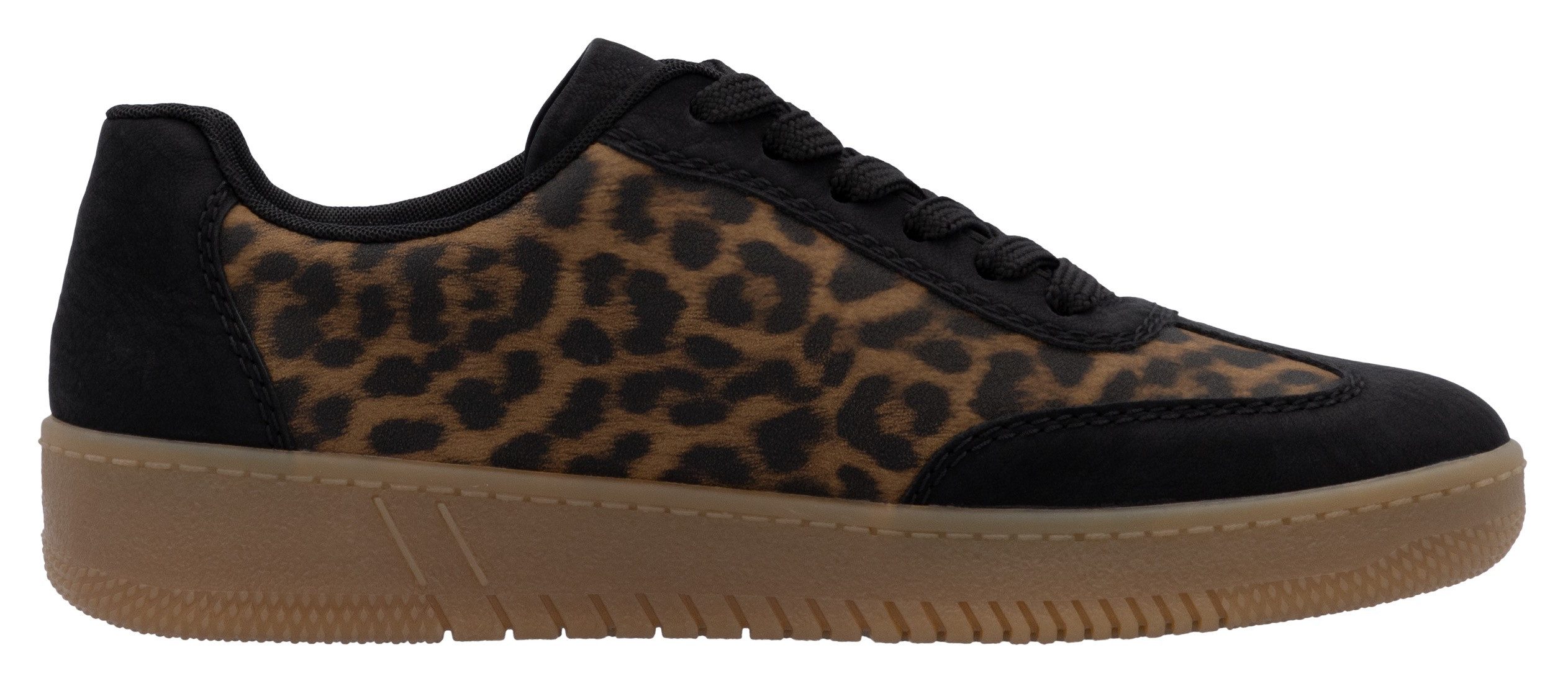 RIEKER Sport Plateausneakers vrijetijdsschoen, lage schoen, veterschoen in vegan uitvoering
