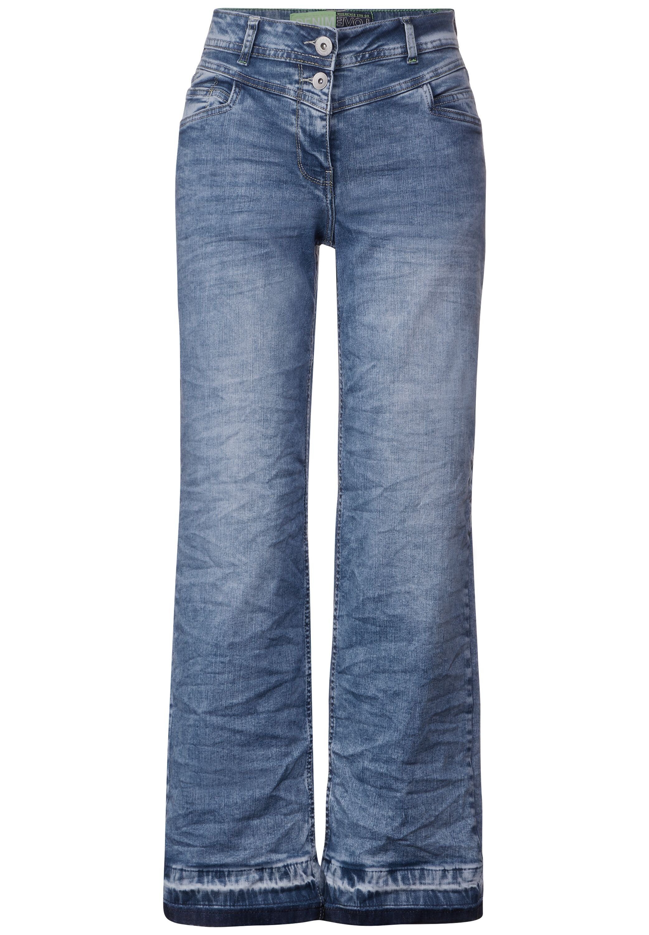 Cecil Loose fit jeans Neele Fresh Blue in culotte-stijl met elastaan