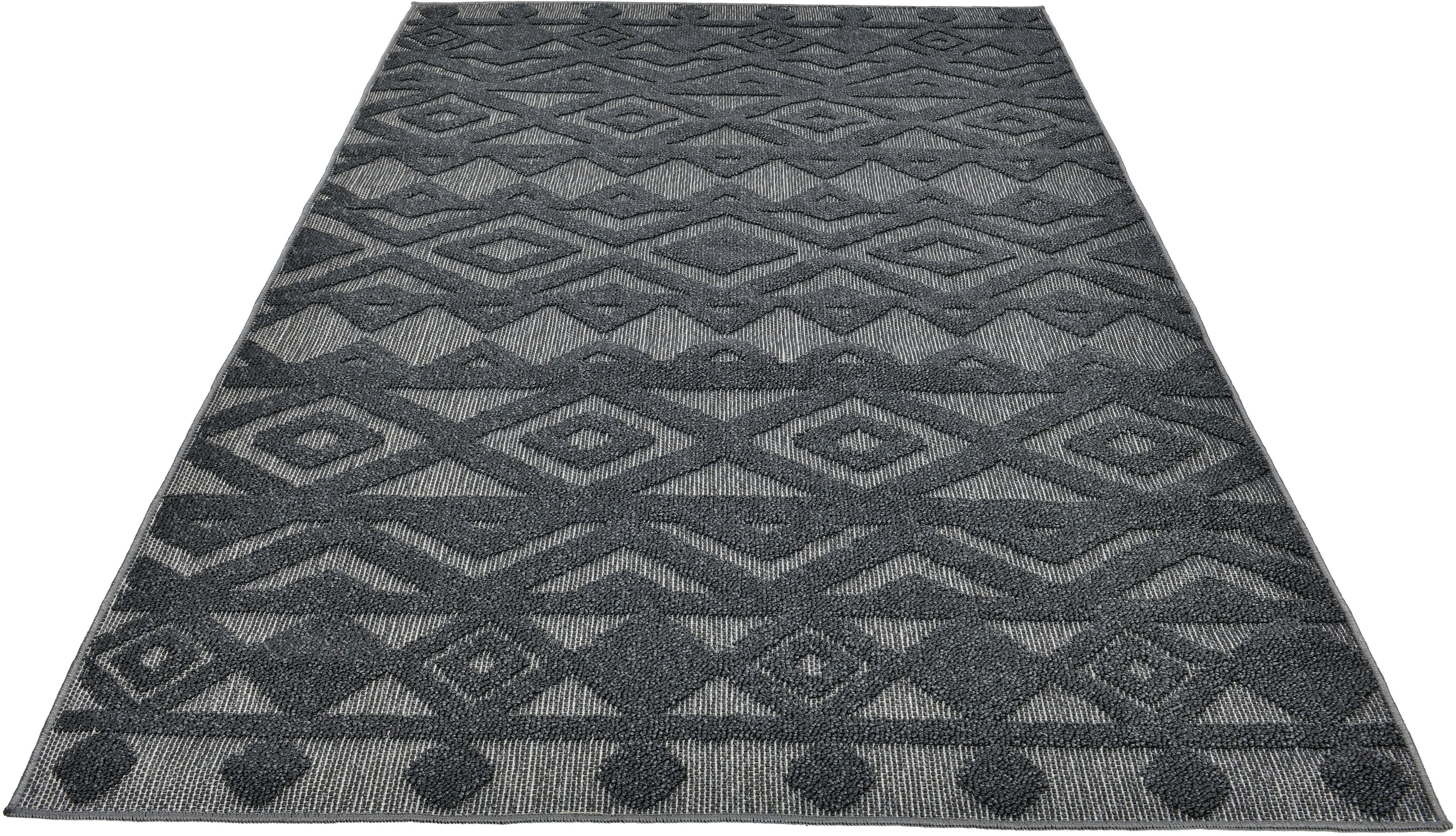 LeGer Home by Lena Gercke Vloerkleed Askja Outdoor Hoog-laag effect, tapijt in Boho stijl, geschikt voor buiten
