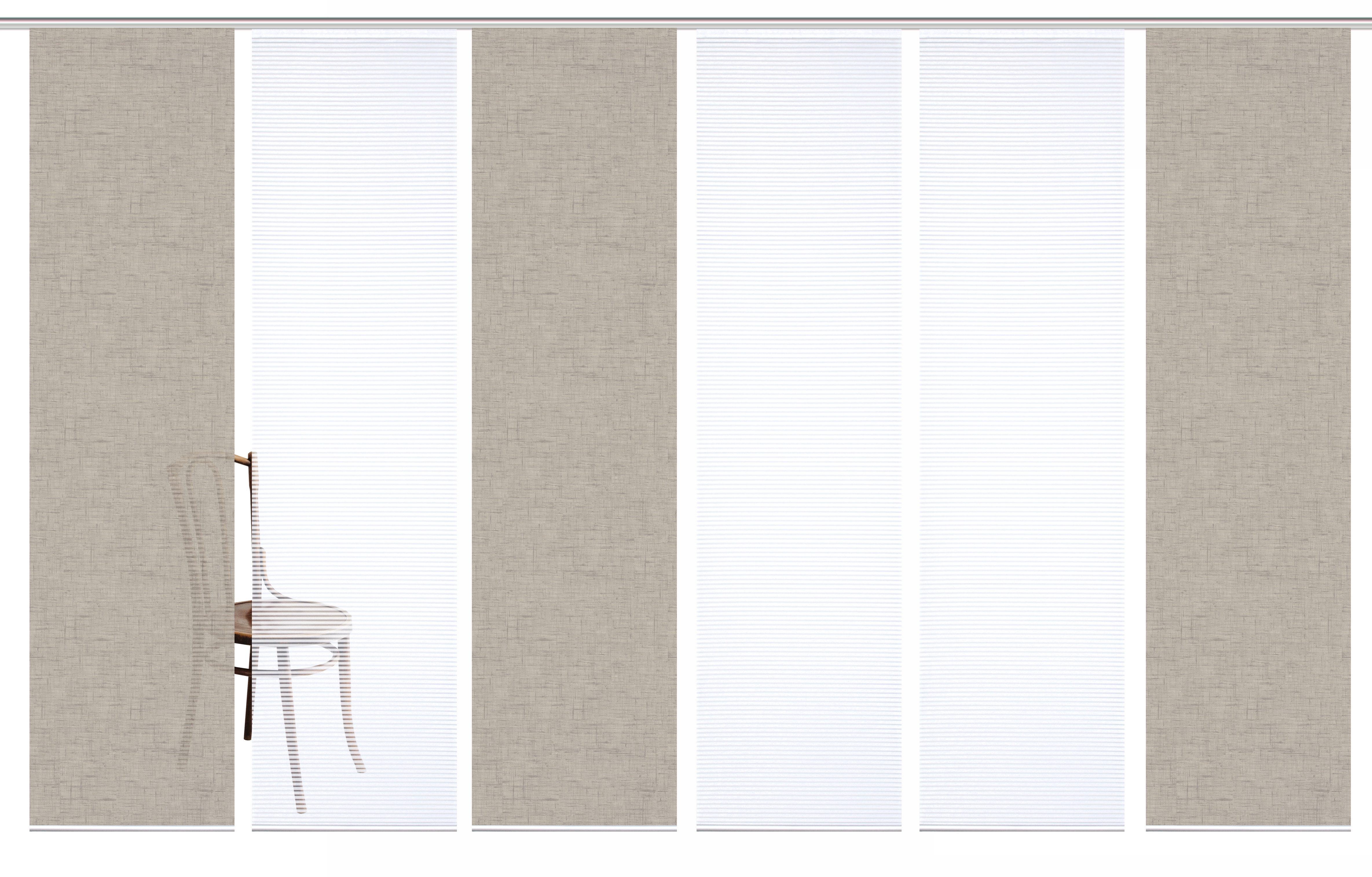 HOME in green Paneelgordijn ESTRA SET DIGITALE PRINT, BAMBOELOOK GERECYCLED (6 stuks)