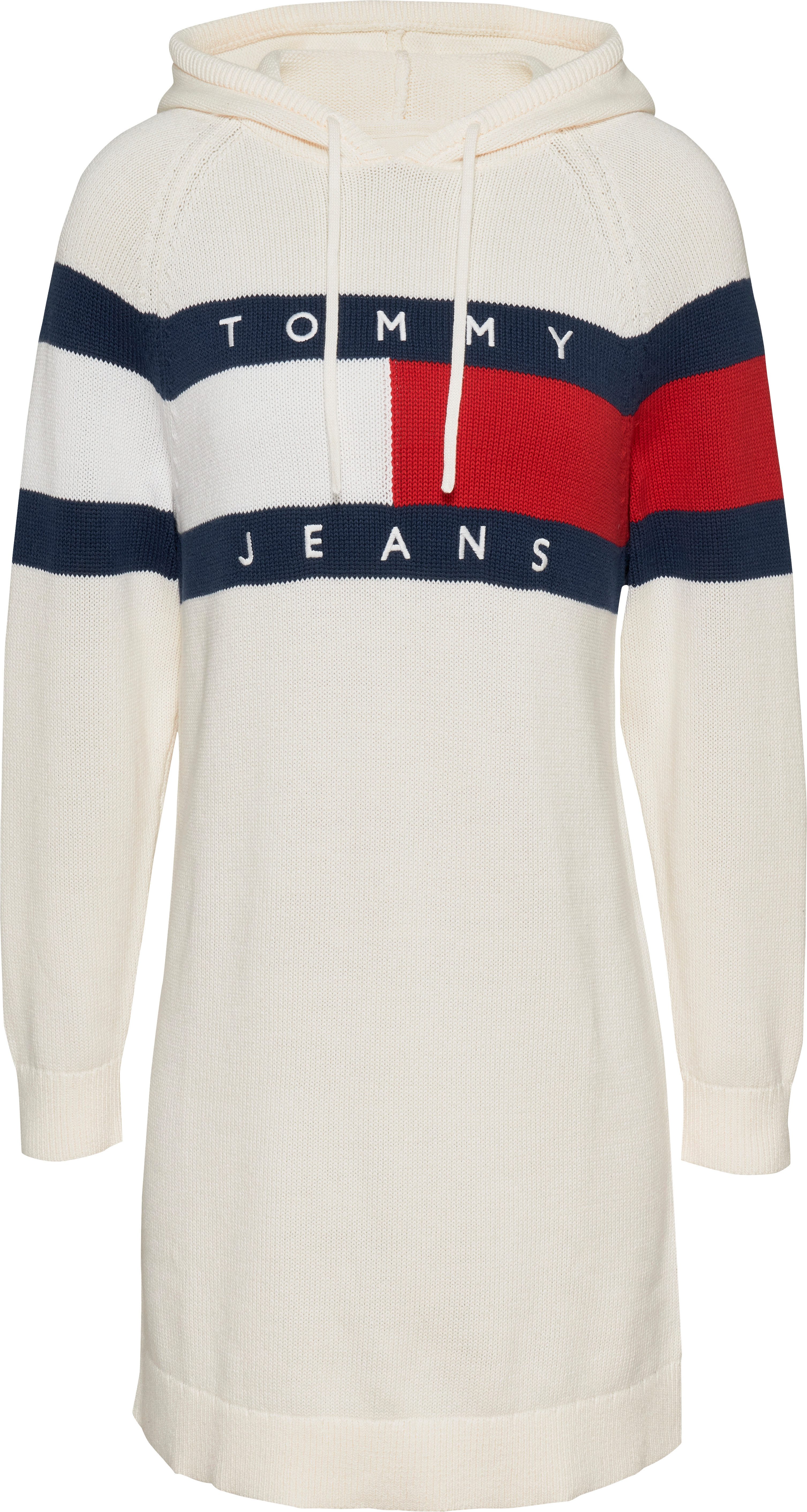 TOMMY JEANS Gebreide jurk TJW FLAG HOOD SWEATER DRESS EXT