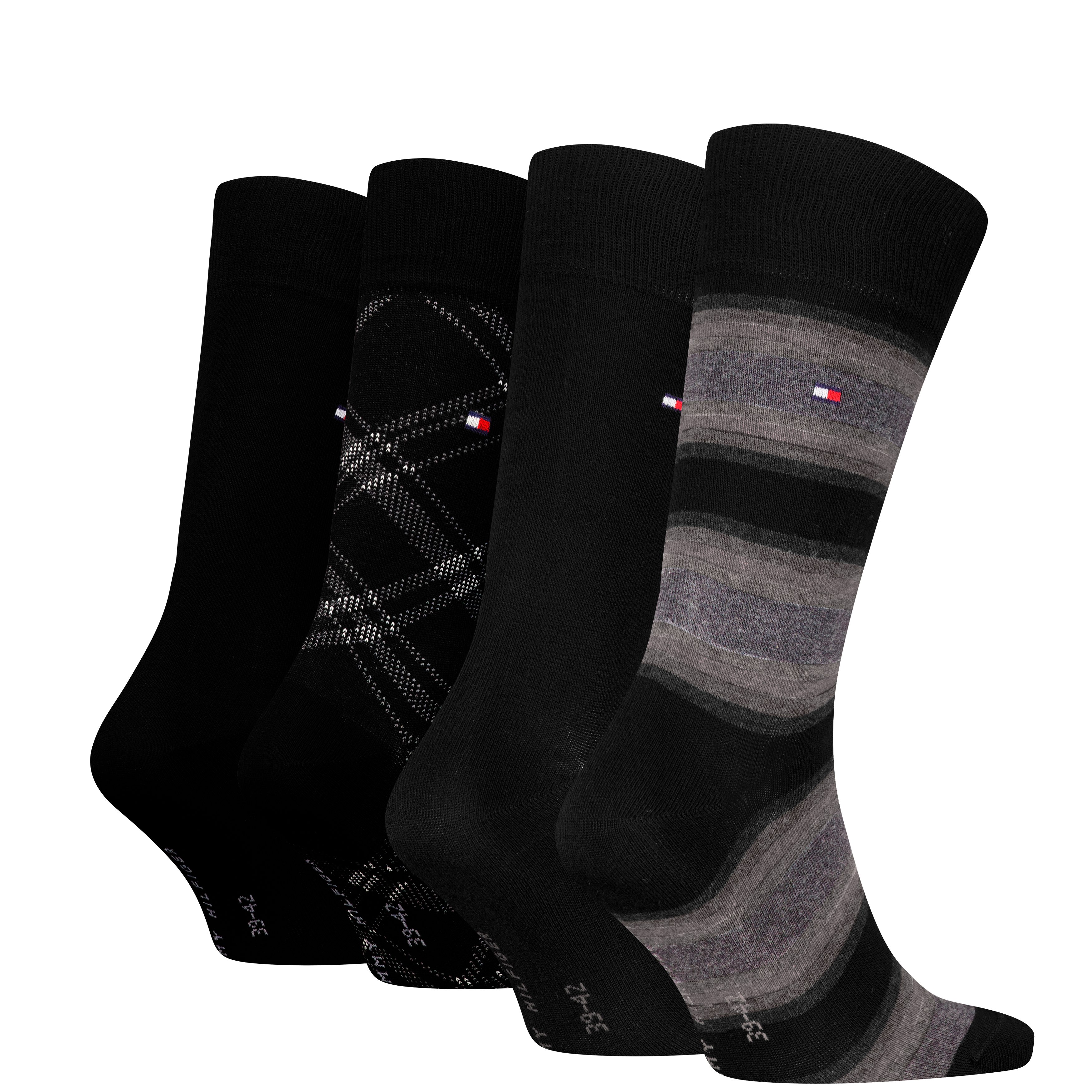 Tommy Hilfiger Sokken TH MEN SOCK 4P STRIPE & CHECK ECOM (Set van 4)