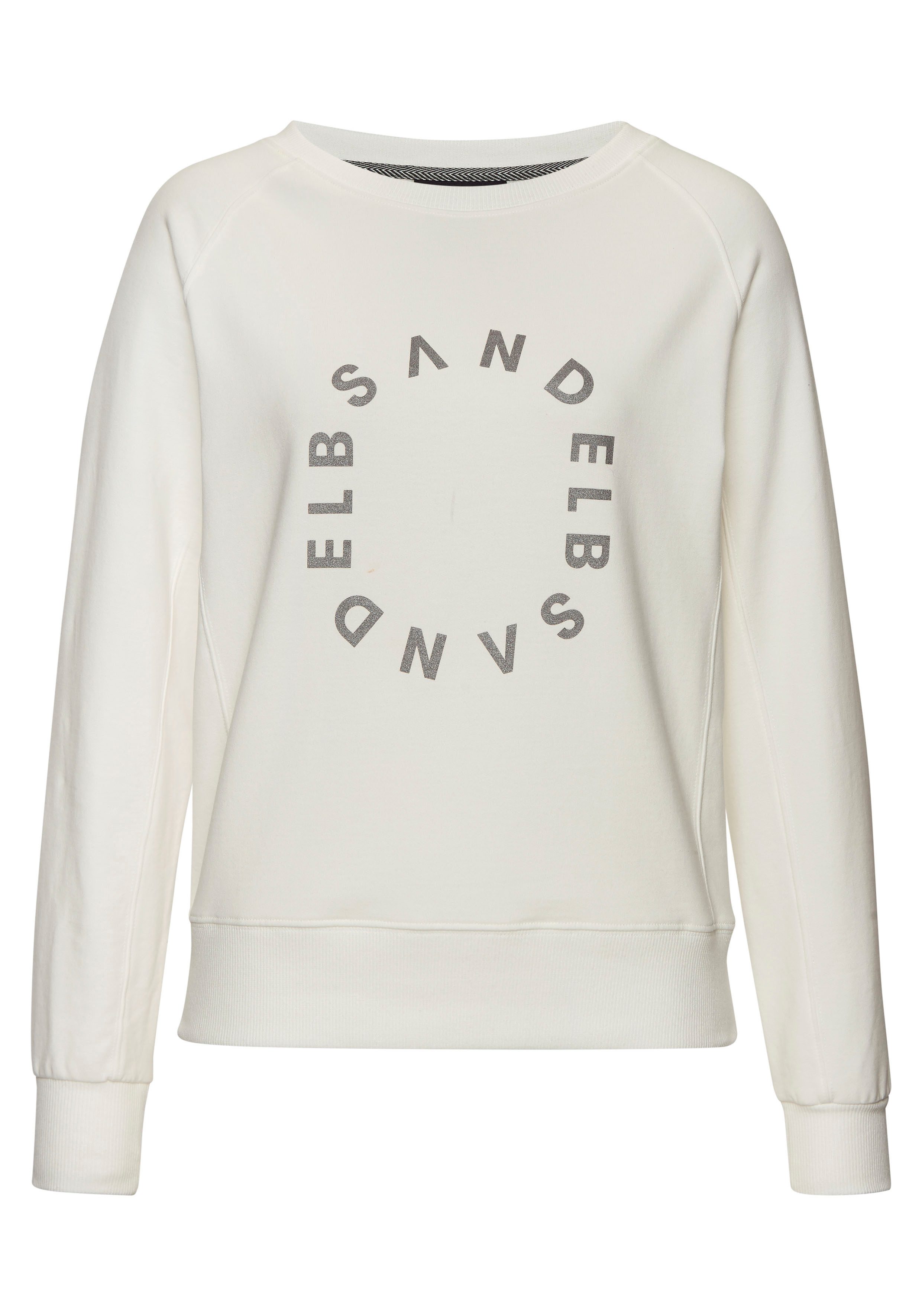 Elbsand Sweatshirt met frontprint ronde hals printpullover casual-sportief