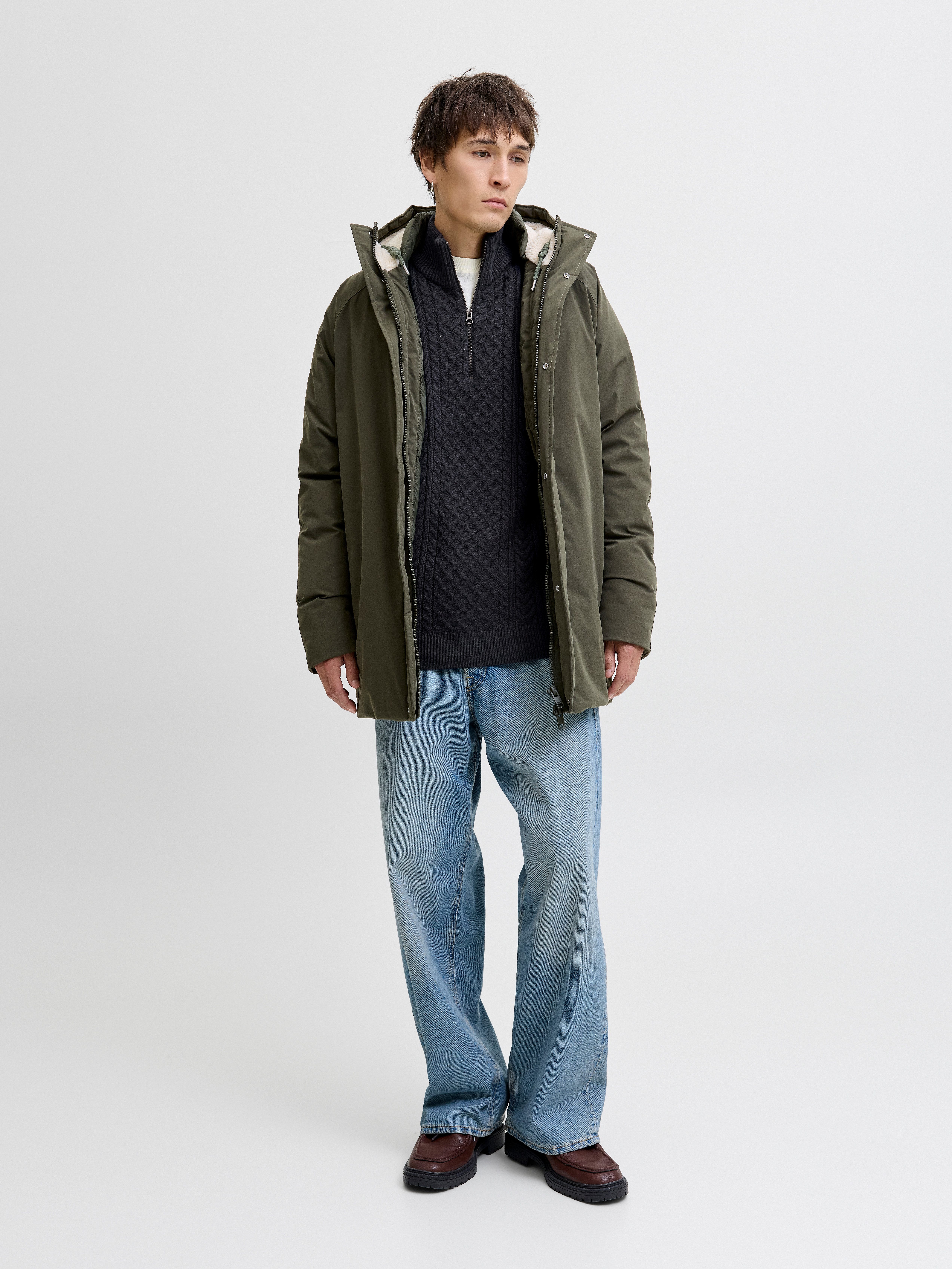 Jack & Jones Schipperstrui JPRBLUSEAN KNIT CABLE HALF ZIP SN