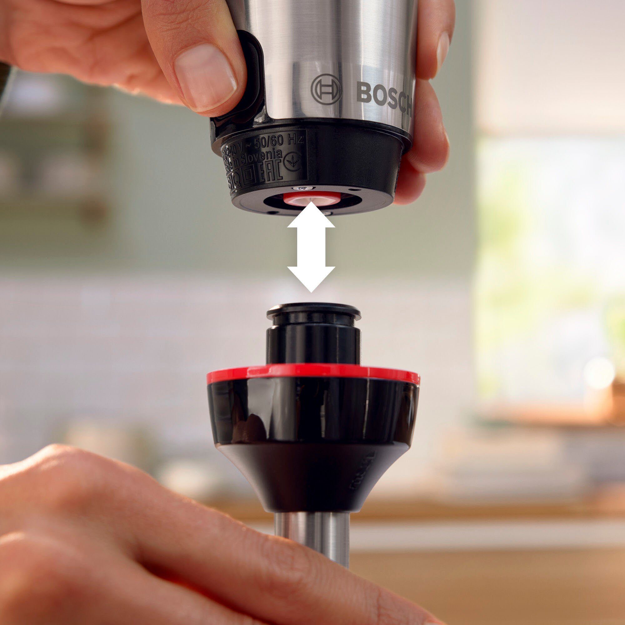 BOSCH Staafmixer ErgoMaster Serie 6 MSM6M610, 4 messen, mixvoet roestvrij staal, zwart