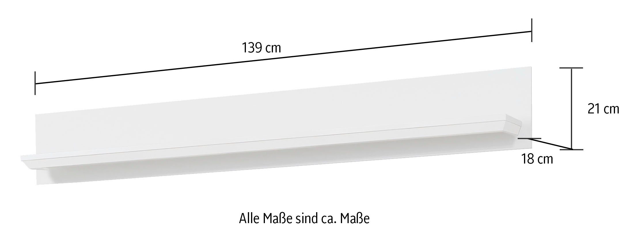 Home affaire Wandplank Örebro Boekenrek in tijdloze landhuisstijl - Afmetingen (B/D/H) 139/17/21 cm