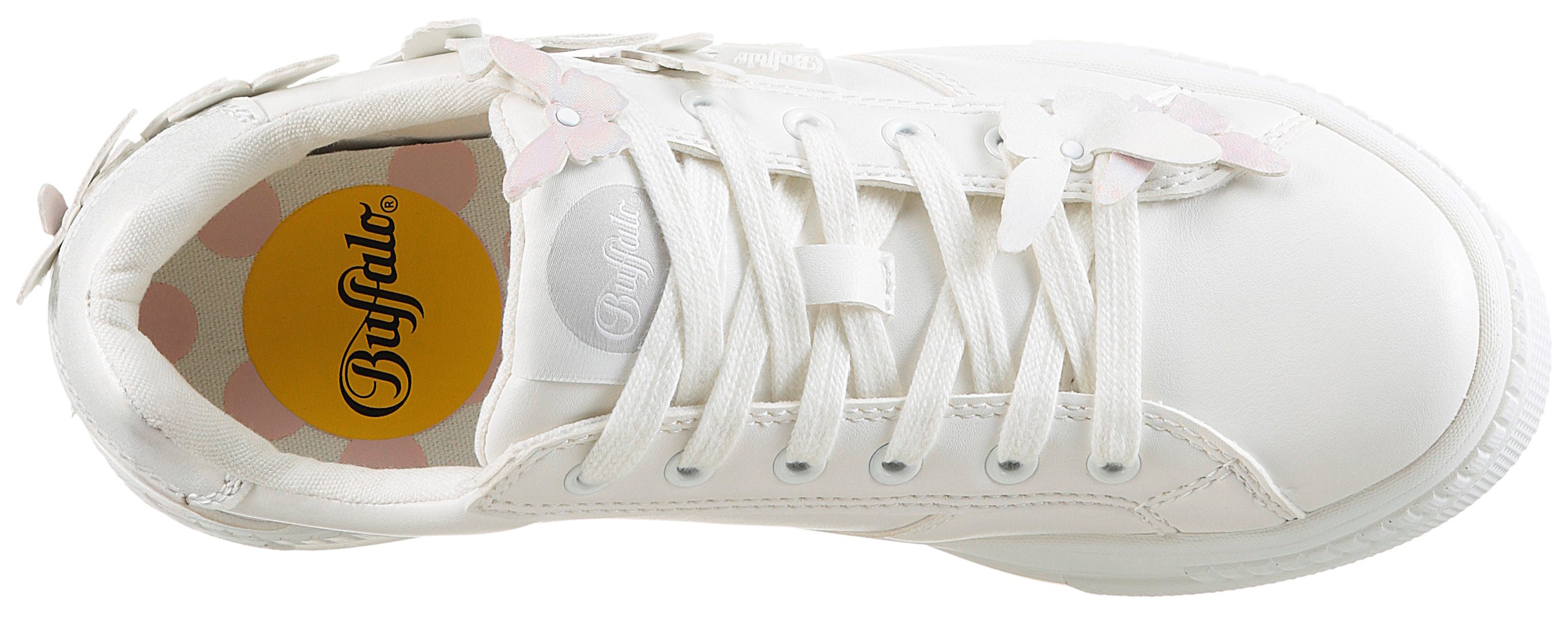 Buffalo Plateausneakers PAIRED BUTTERFLY , veterschoen, vrijetijdsschoen, lage schoen met vlinder-decoratie