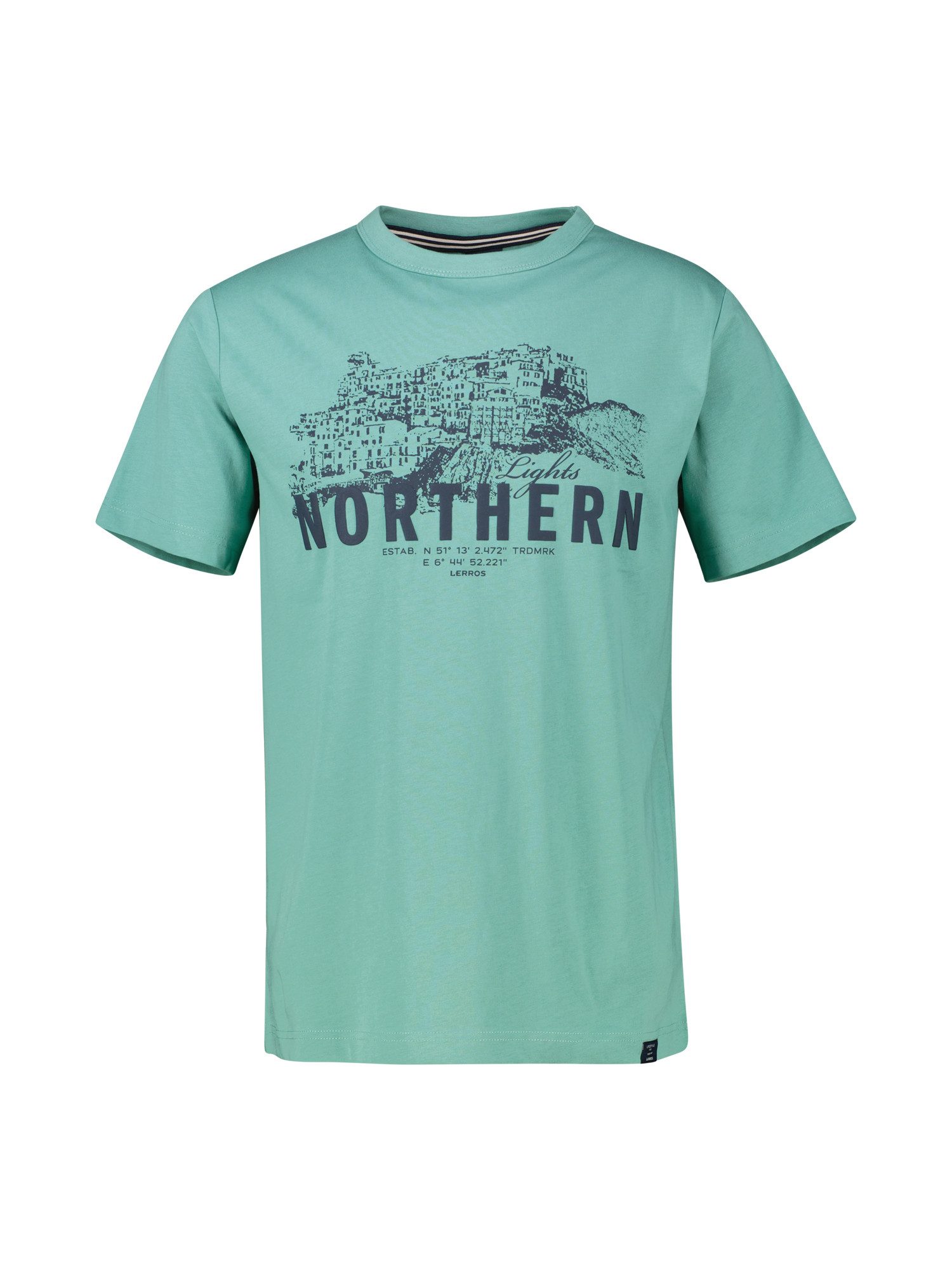 Lerros T-shirt LERROS Effen T-shirt met borstprint