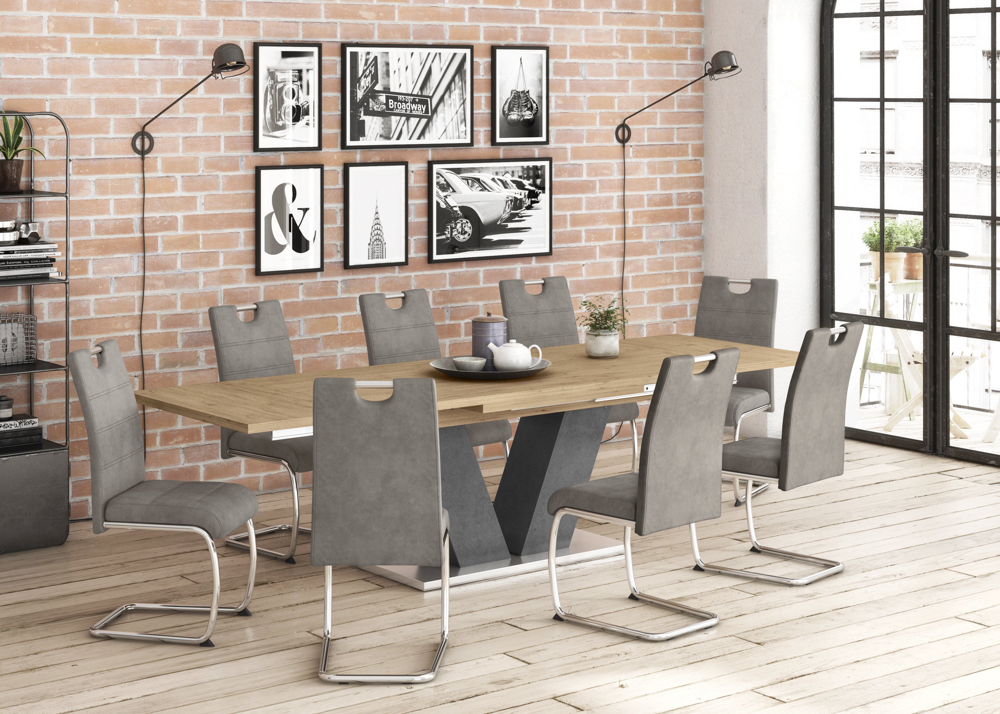 HELA Vrijdragende stoel Flora, eetkamerstoelen Vrijdragende stoel set: 1, 2 of 4 stuks, hoog zitcomfort