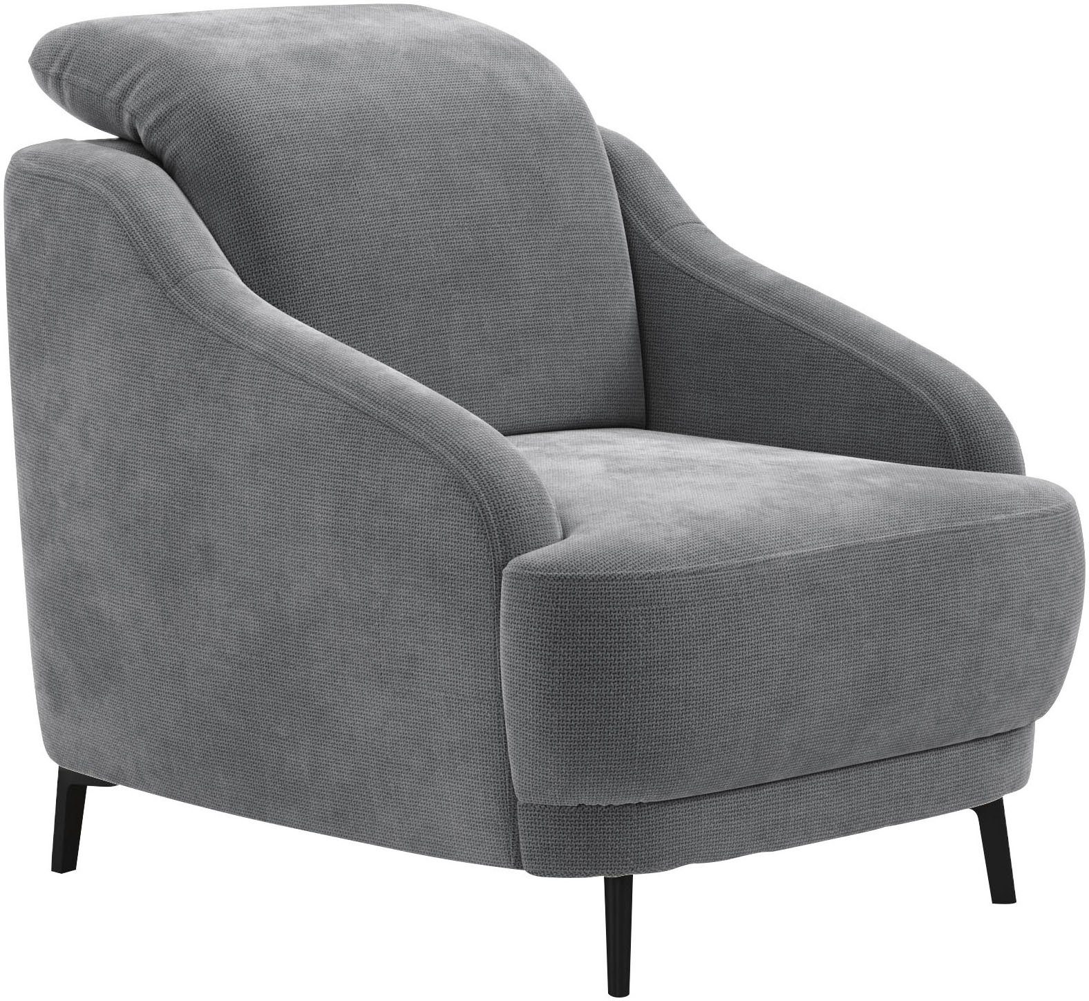 sit&more Fauteuil Blues met metalen poten, matzwart (1 stuk)
