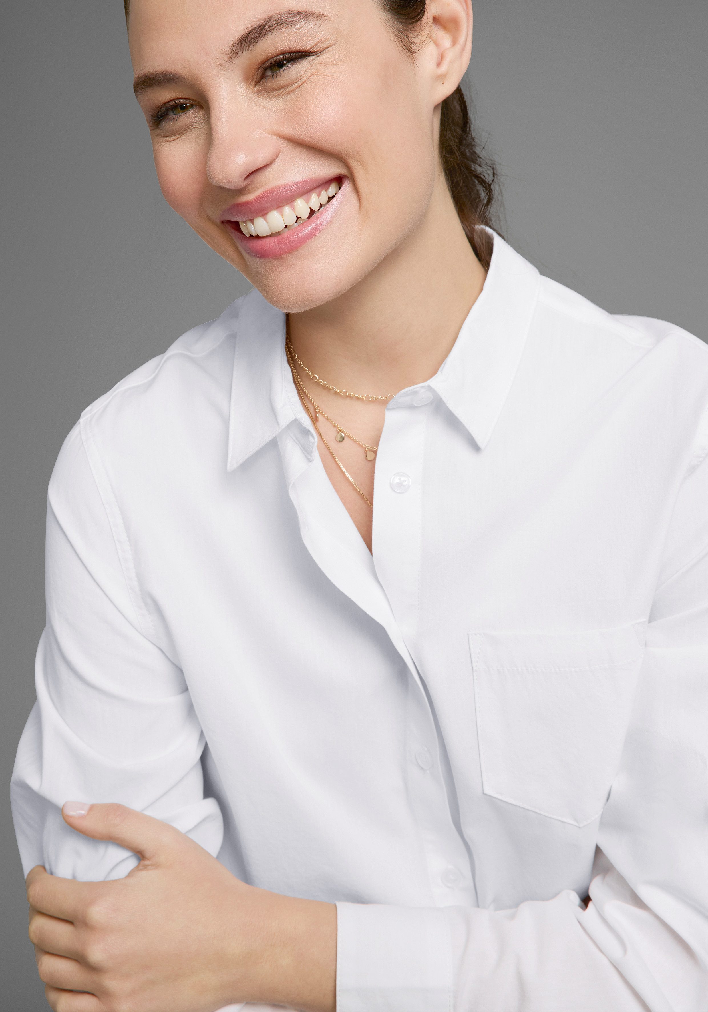 Laura Scott Lange blouse met borstzak