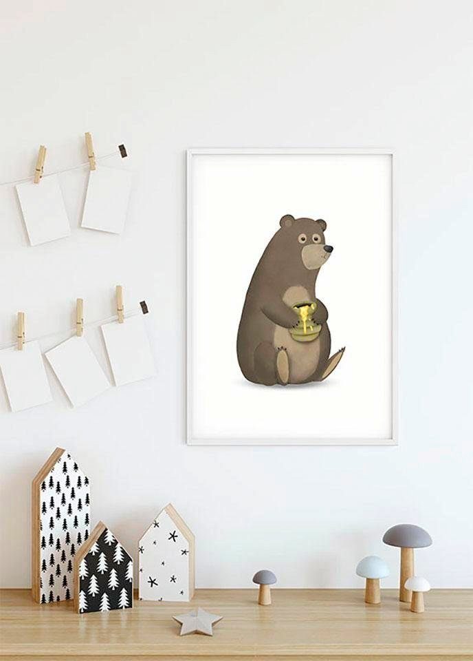 Komar Wanddecoratie Cute animal Bear Wanddecoratie - zonder lijst (1 stuk)