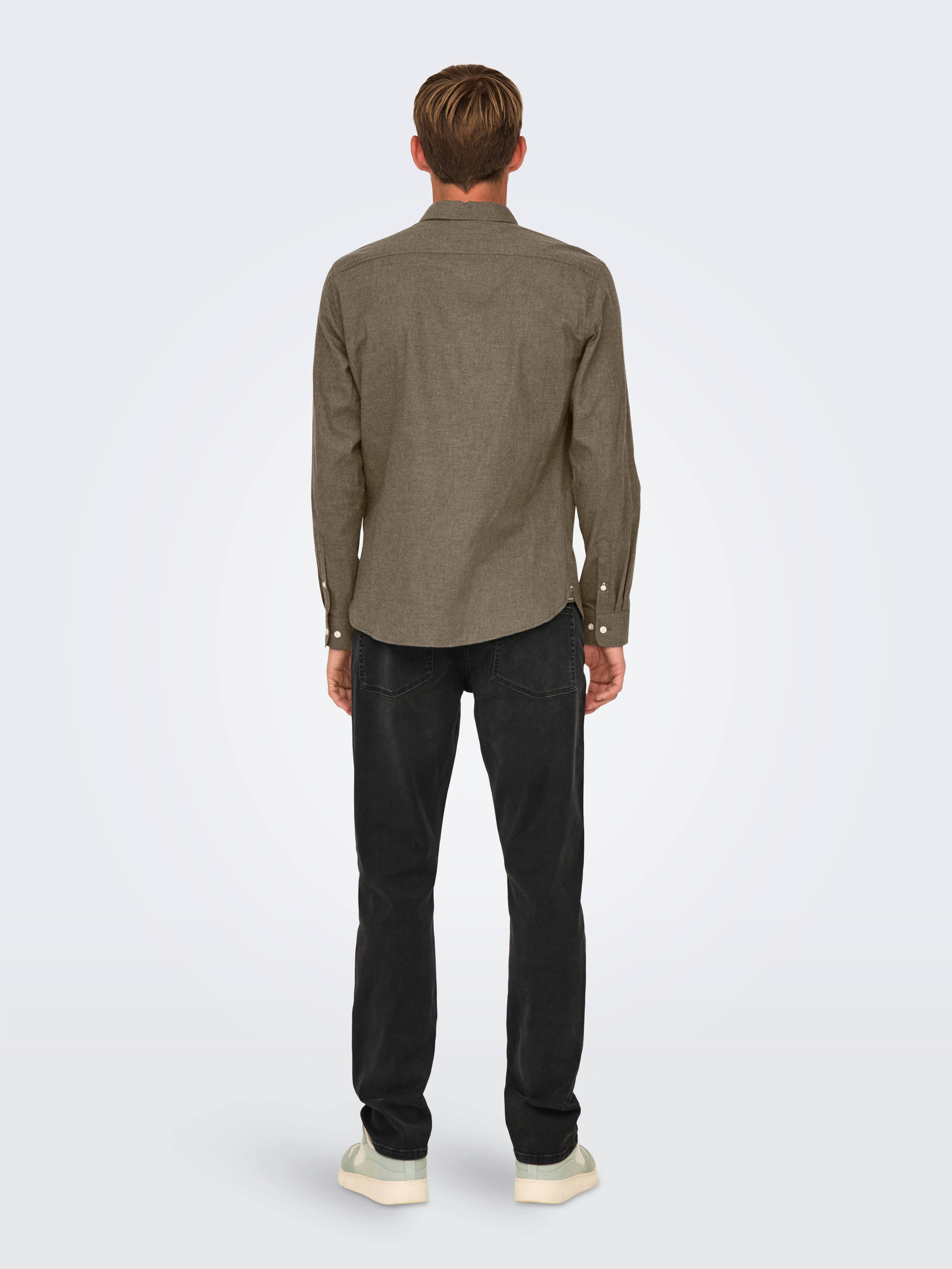 ONLY & SONS Overhemd met lange mouwen ONSROAD LIFE REG MELANGE LS SHIRT NOOS
