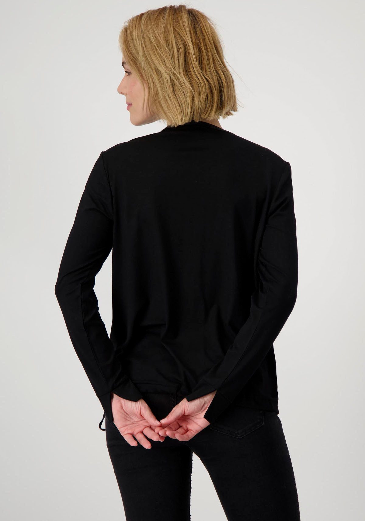 Monari Blouse zonder sluiting met glinsterende rand aan de hals
