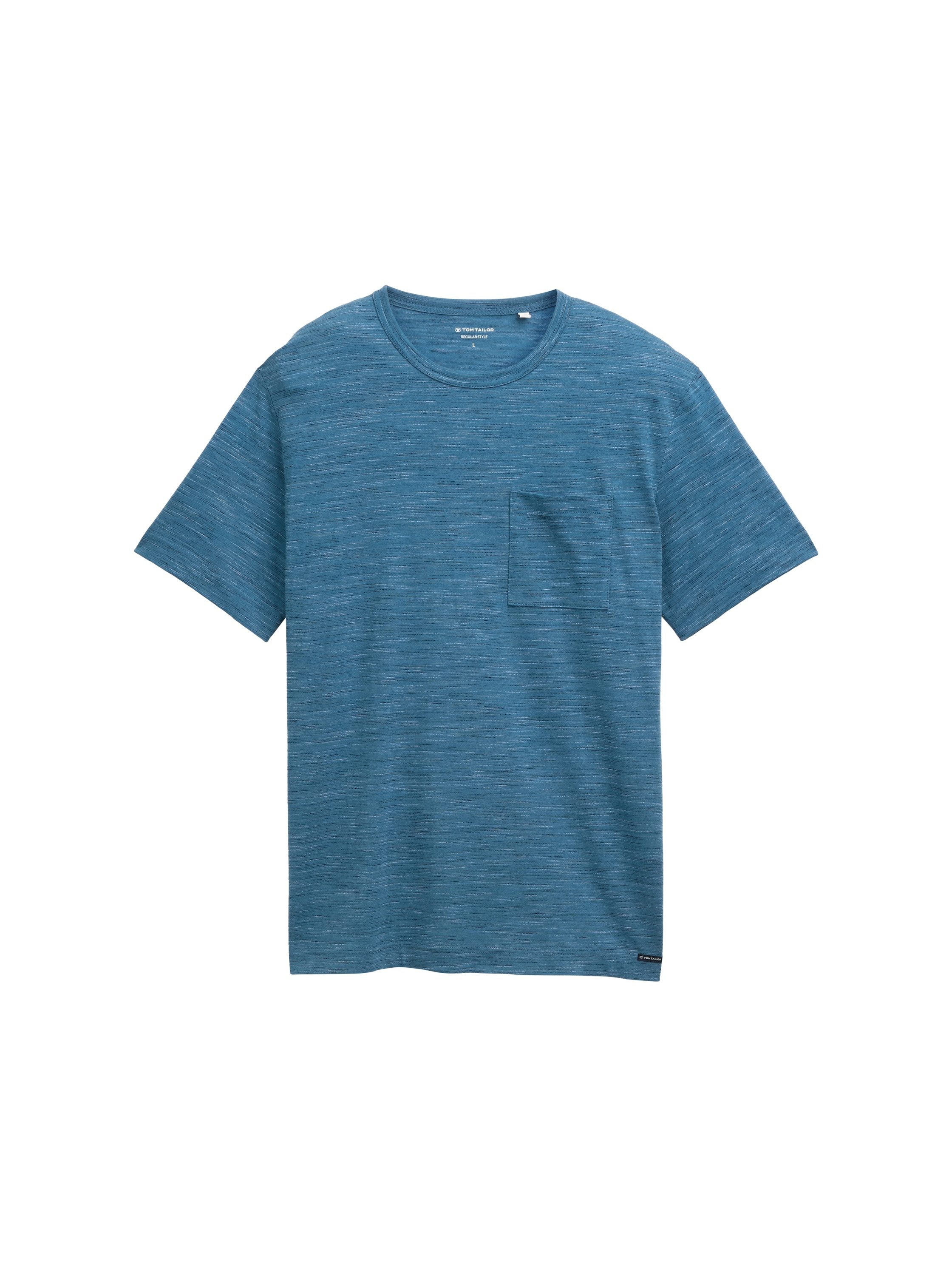 Tom Tailor Shirt met ronde hals in gemêleerde look