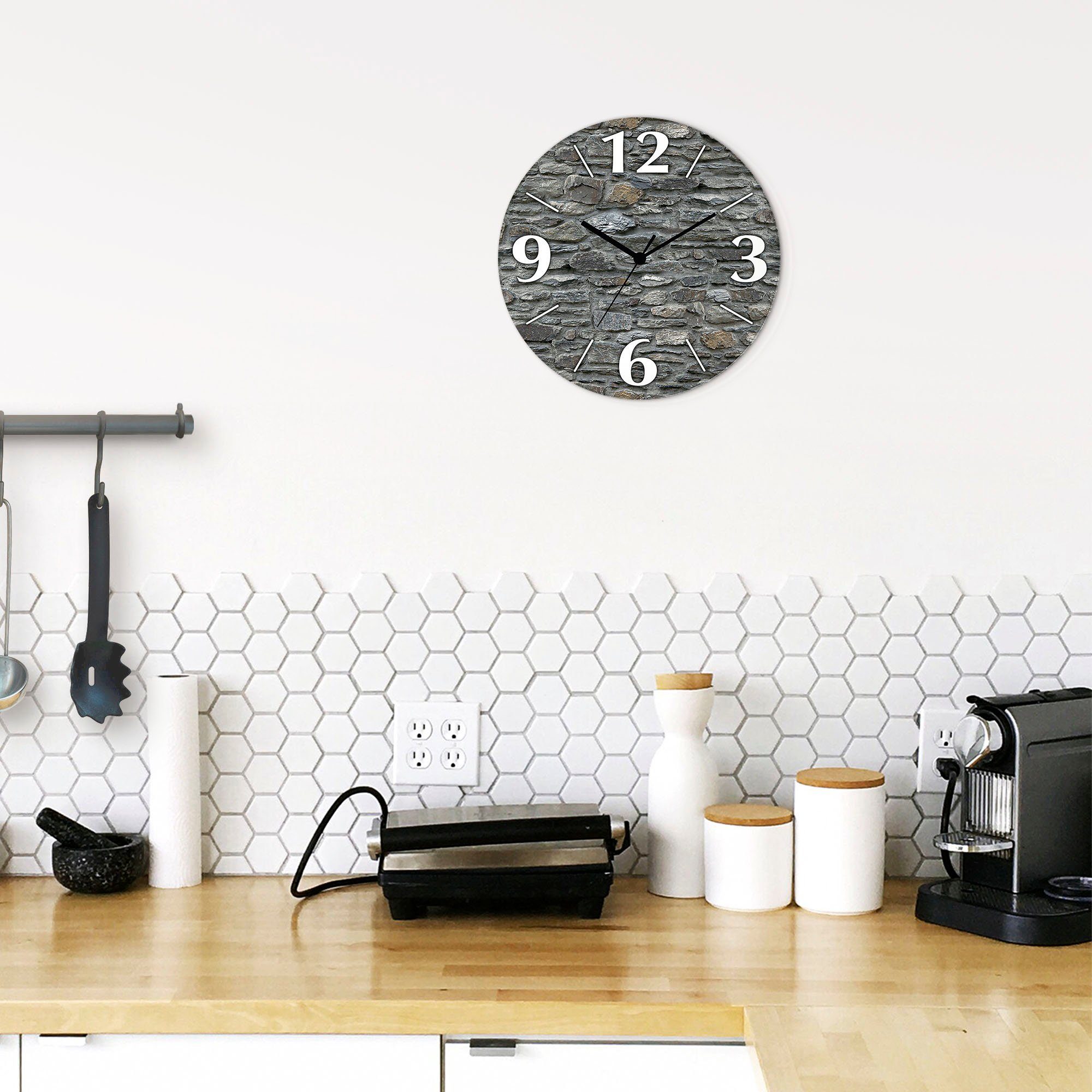 Artland Wandklok Leistenen muur optioneel verkrijgbaar met kwarts- of radiografisch uurwerk, geruisloos zonder tikkend geluid
