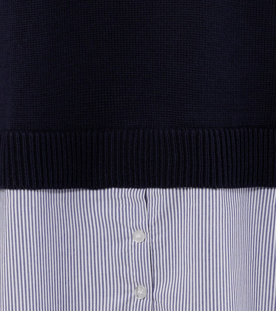 Aniston PLUS Gebreide trui gestreepte blouse-inzet onderlangs