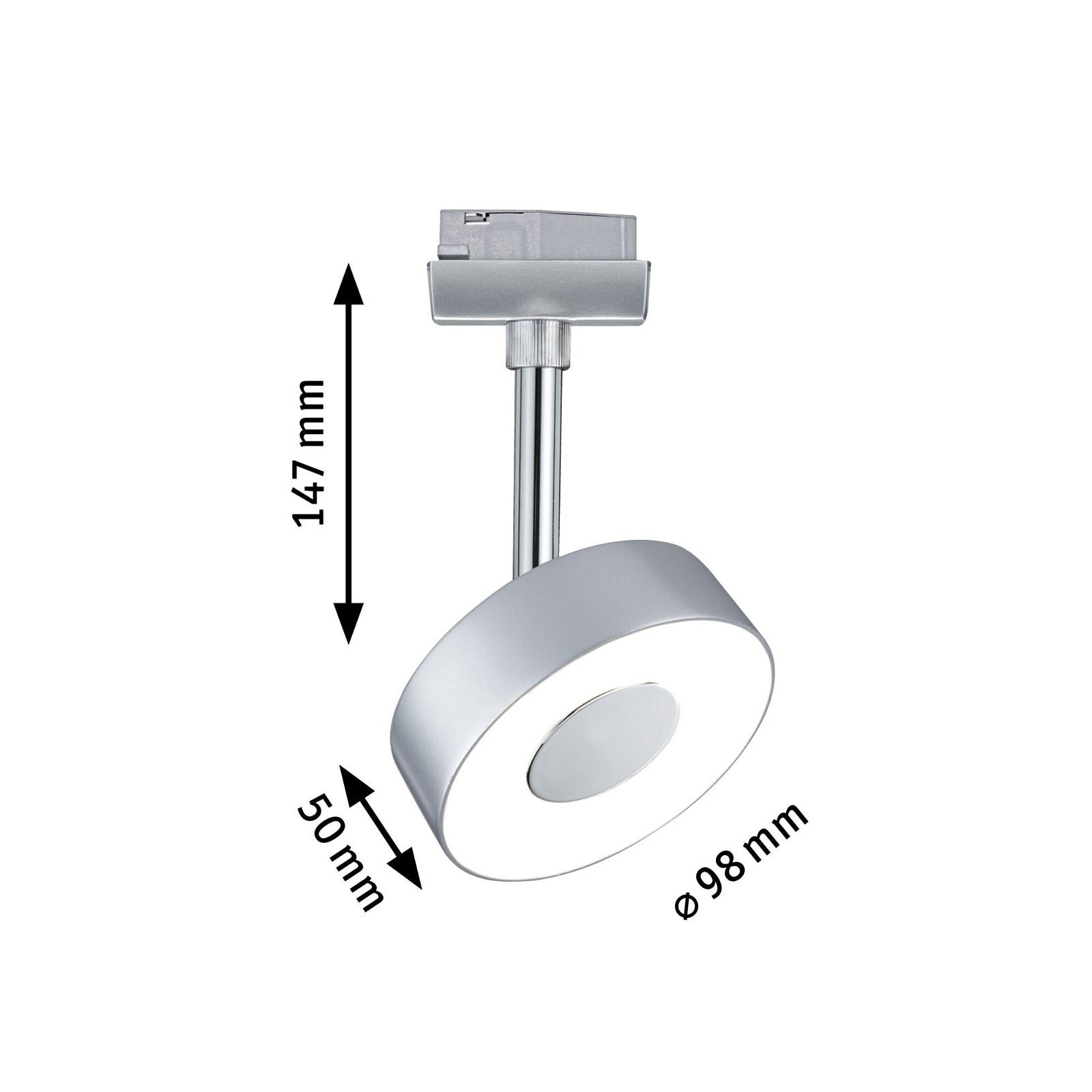 Paulmann Railsysteem-lampen URail rails spot Circle enkelspot 222lm 5,3W 2700K 230V mat chroom (1-delig)