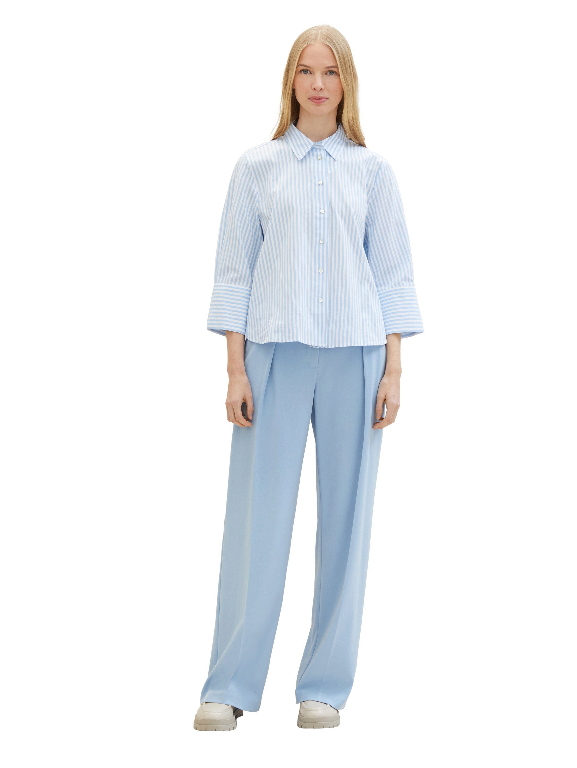 Tom Tailor Bandplooibroek Lea Wide Leg met wijde pijpen