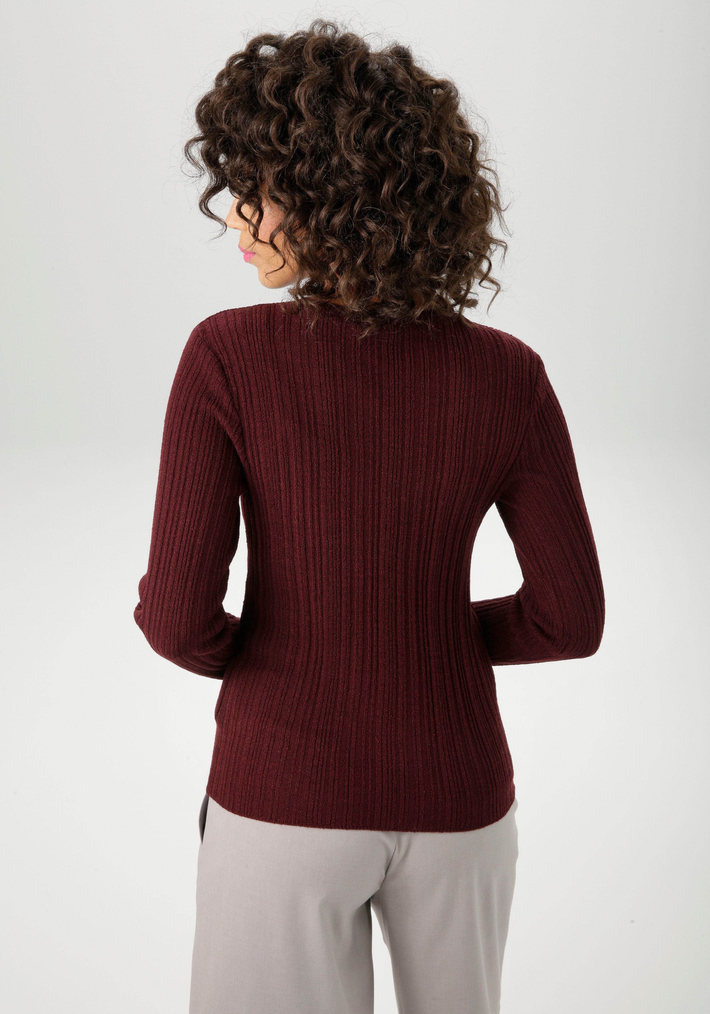 Aniston CASUAL Gebreide trui in ribbelpatroonmix - nieuwe collectie