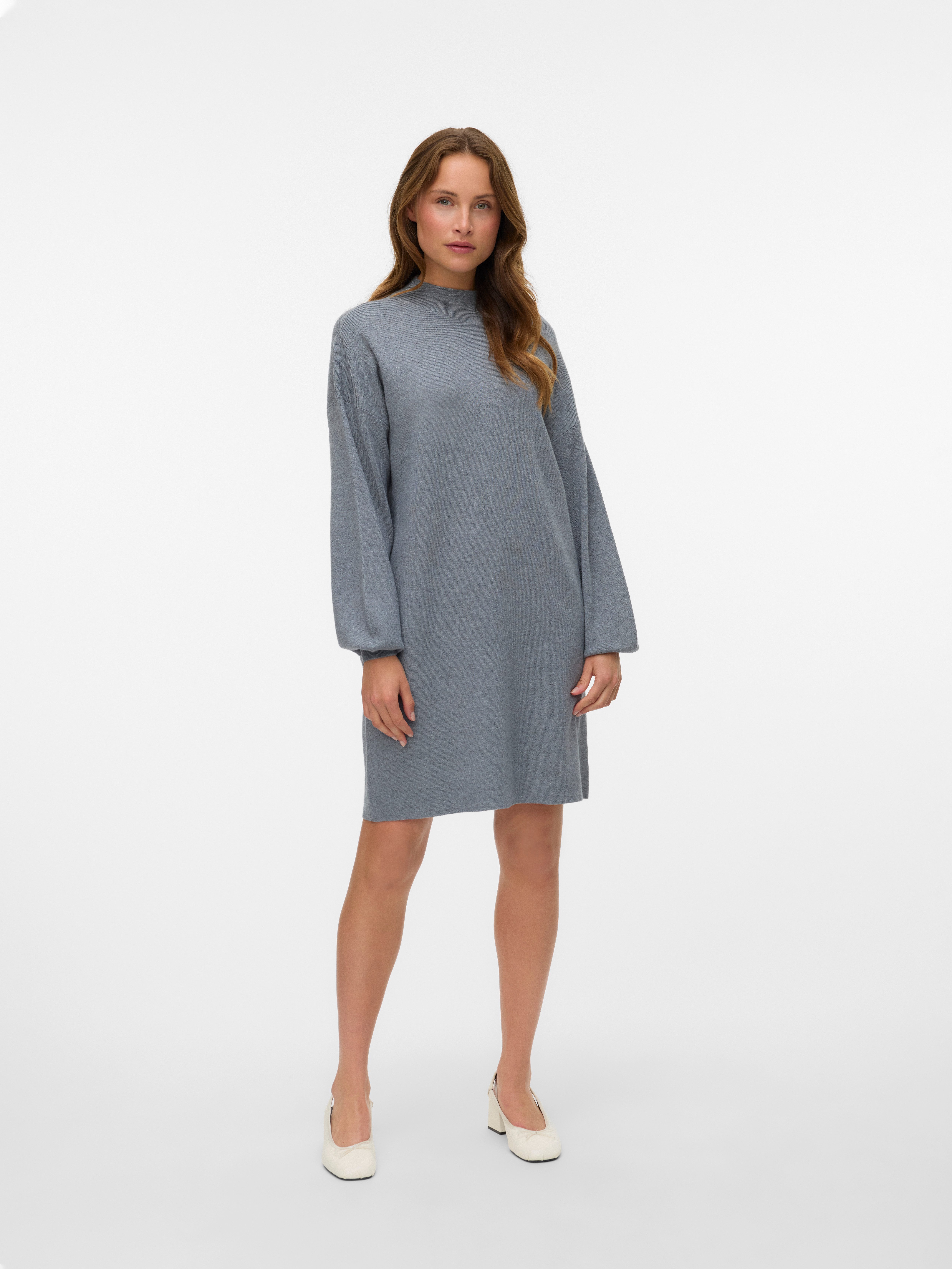 Vero Moda Gebreide jurk VMNANCY LS FUNNELNECK DRESS GA NOOS