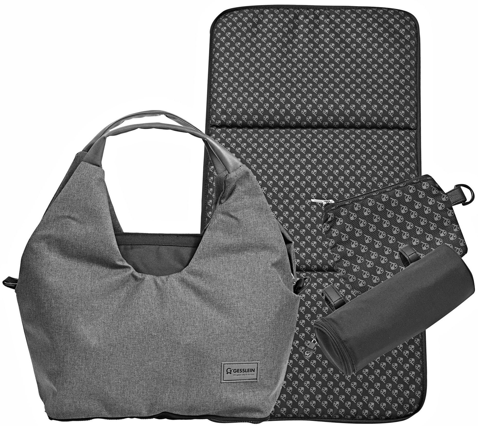 Gesslein Luiertas N°5 zwart-koper met aankleedkussen en flessenhouder, made in germany