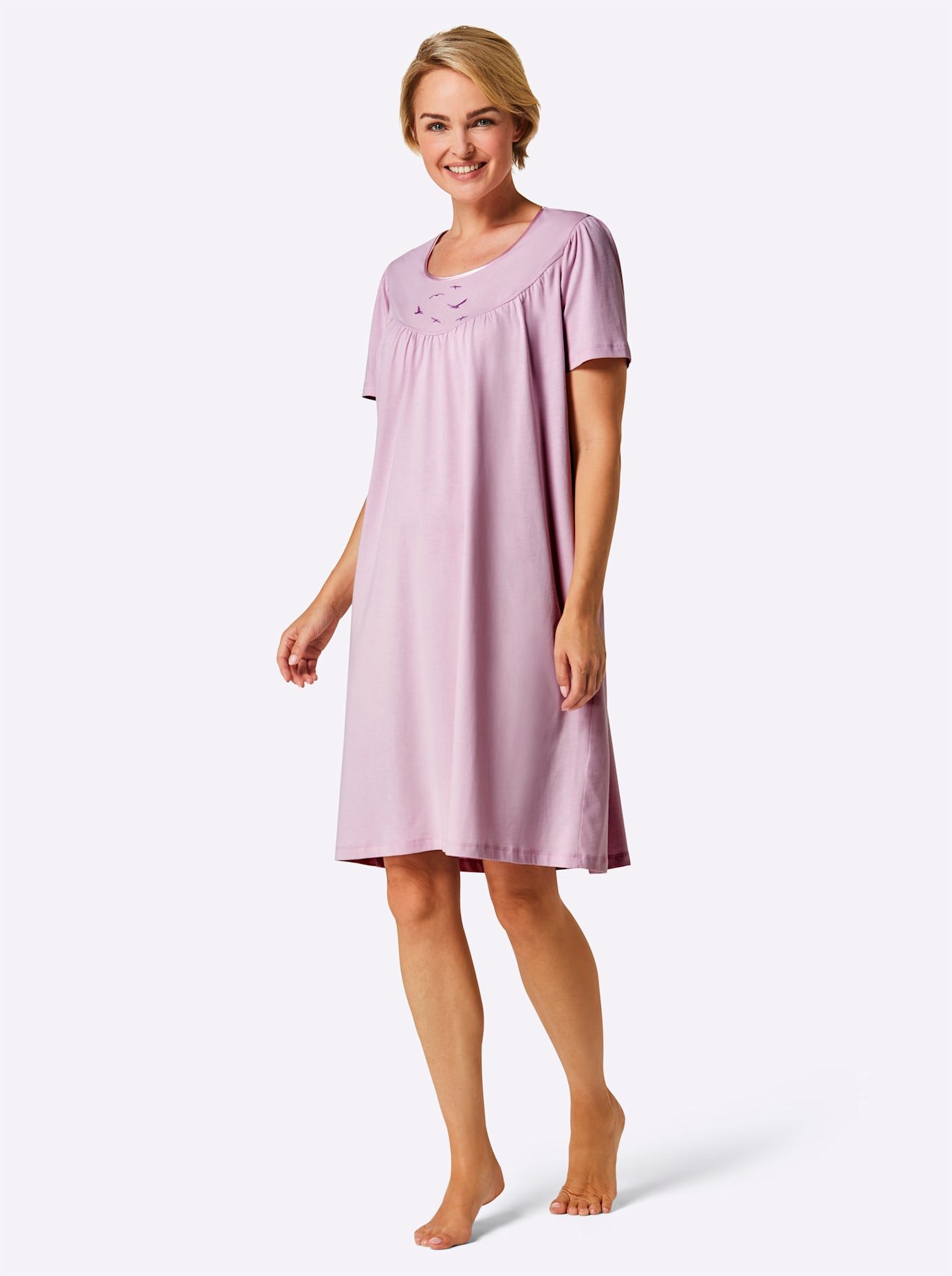 wäschepur Nachthemd dames nachthemden maat 40/42 roze