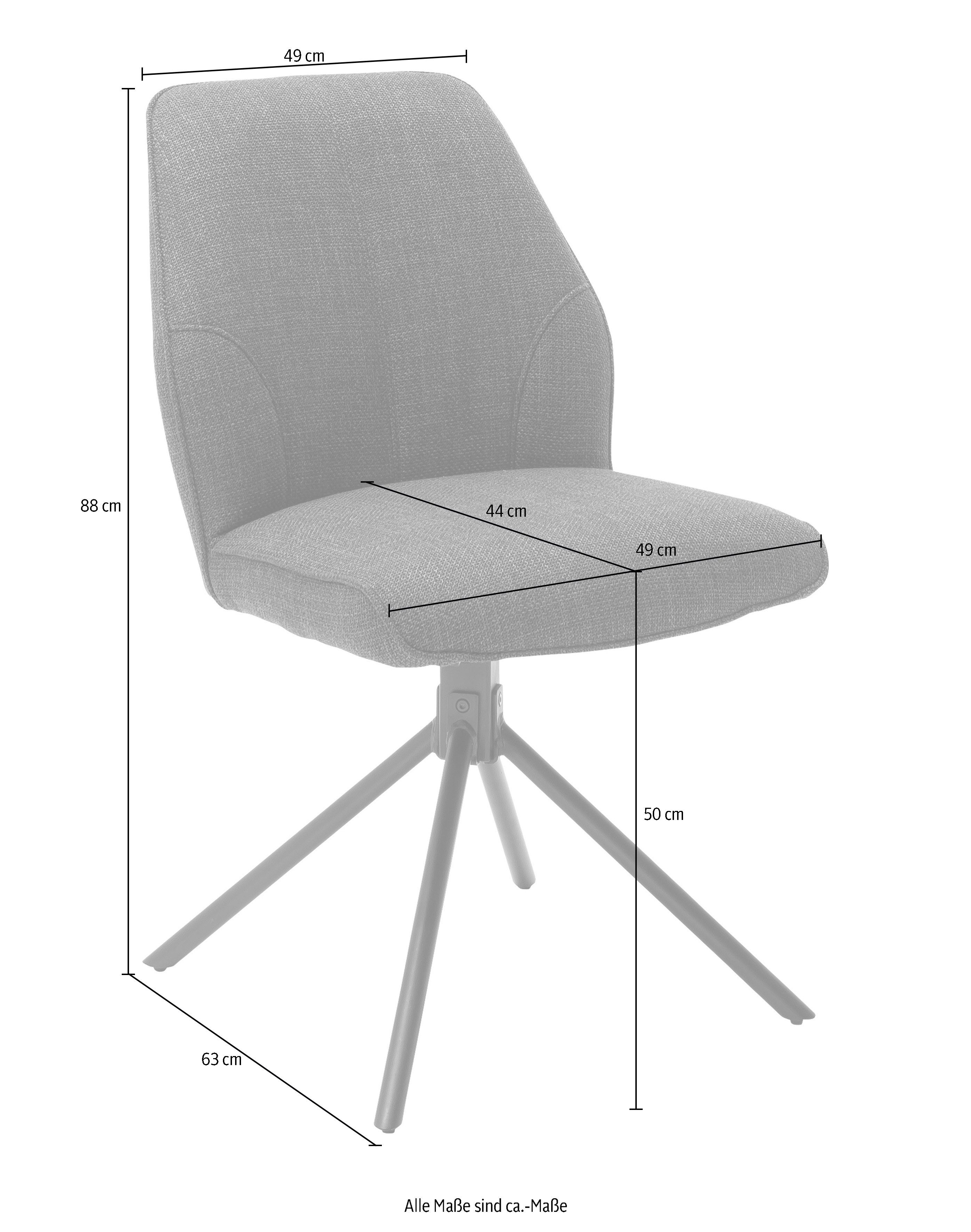 MCA furniture Stoel met 4 poten Pemba set van 2, 180º draaibaar met nivellering, stoel belastbaar tot 120 kg (set, 2 stuks)