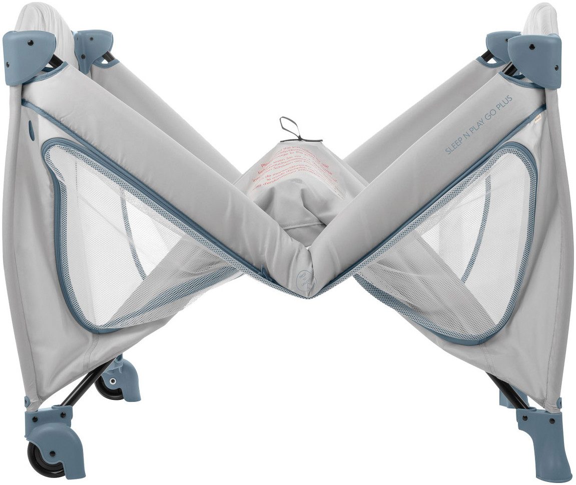 Hauck Baby-campingbed Sleep N Play Go Plus, Dusty Blue met geïntegreerde wielen, voorinstap