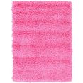 myflair moebel  accessoires hoogpolig vloerkleed shaggy shag geweven, unikleurig, ideaal in de woonkamer  slaapkamer roze