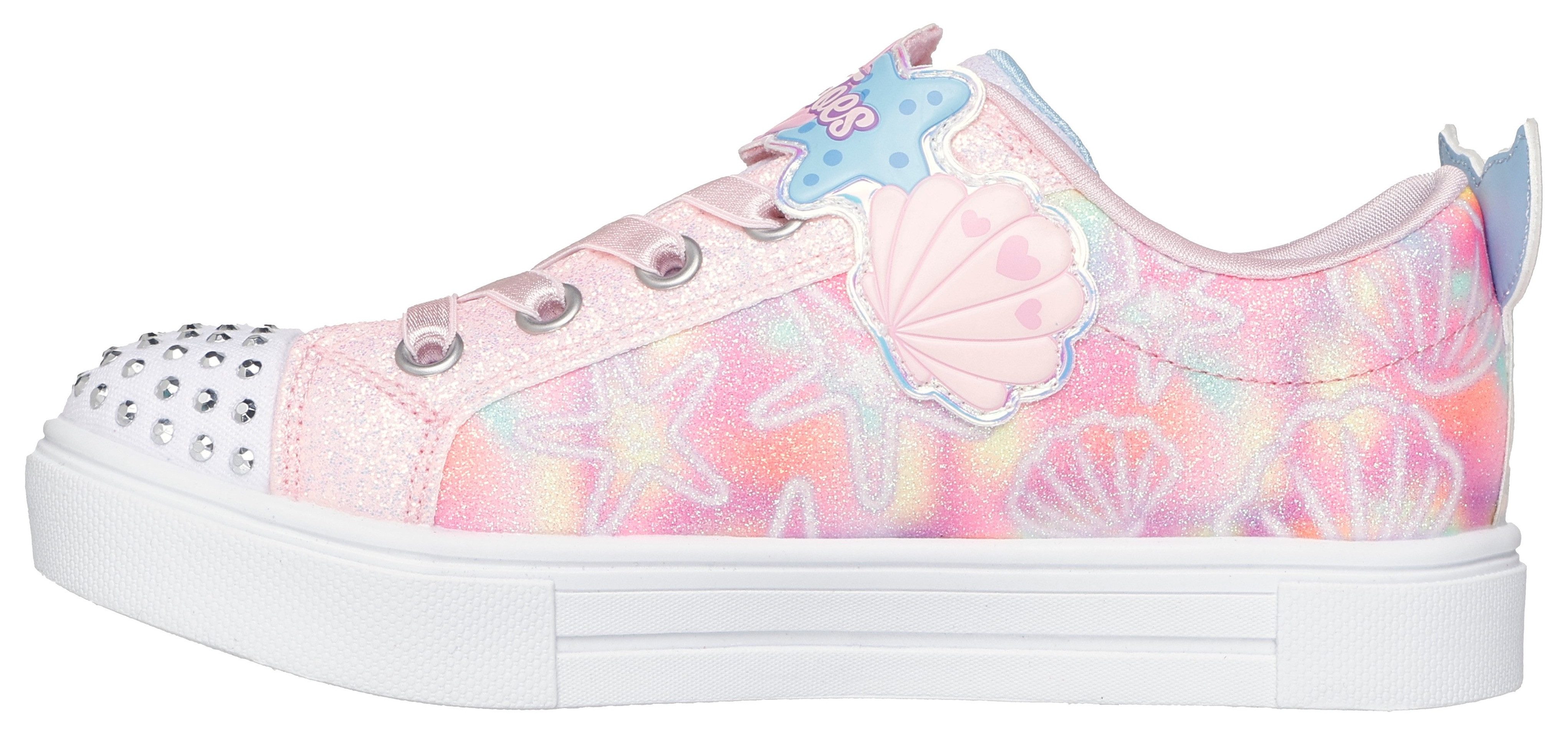Skechers Sneakers TWINKLE SPARKS , blink-instapschoen met glitters + strass, maat sjabloon te downloaden