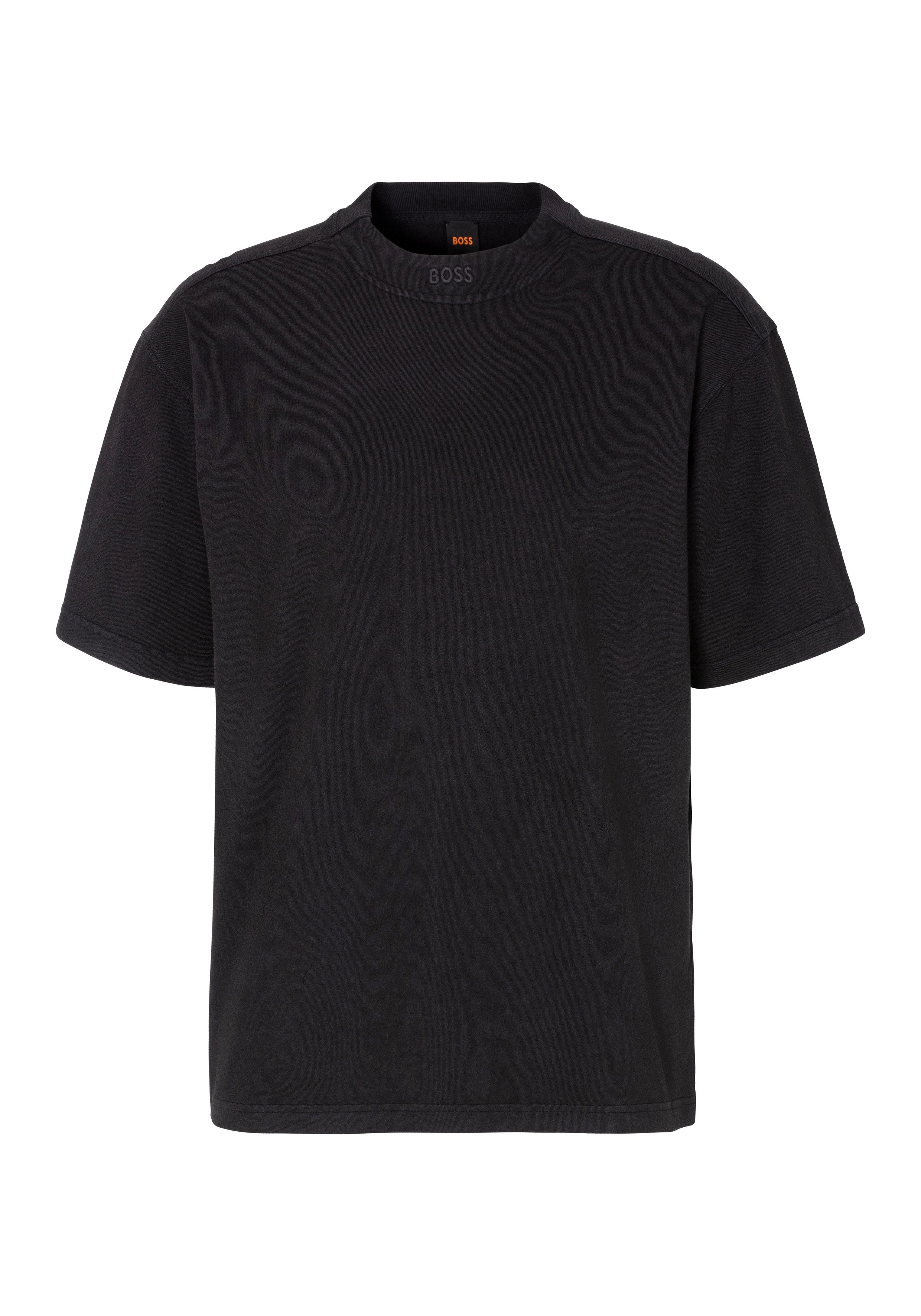 Boss Orange T-shirt Te_Dye_ met een ronde hals heren t-shirts maat S zwart