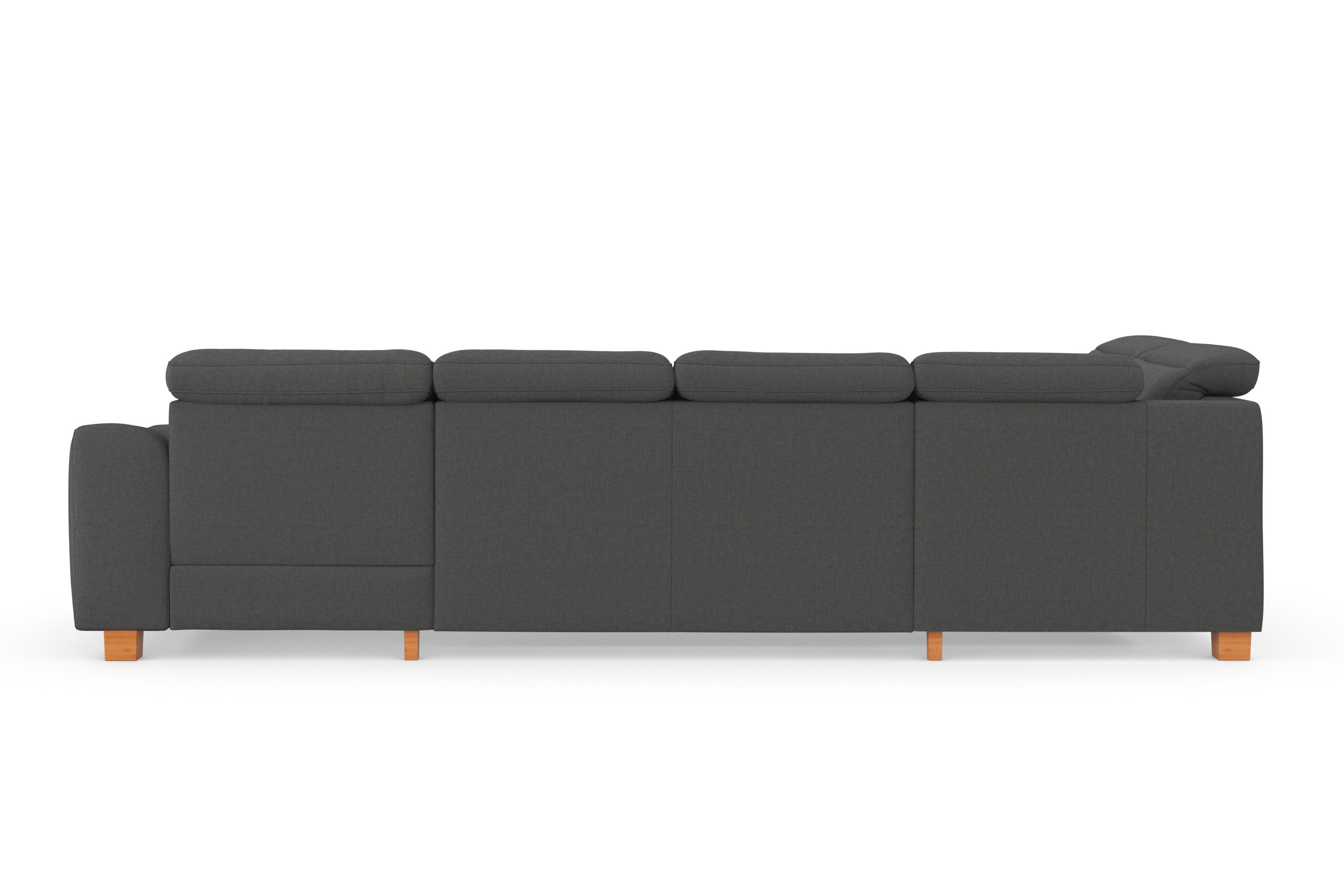 sit&more Zithoek Dundee U-vorm met binnenvering en massief houten poten, naar keuze met verstelbare hoofdsteun