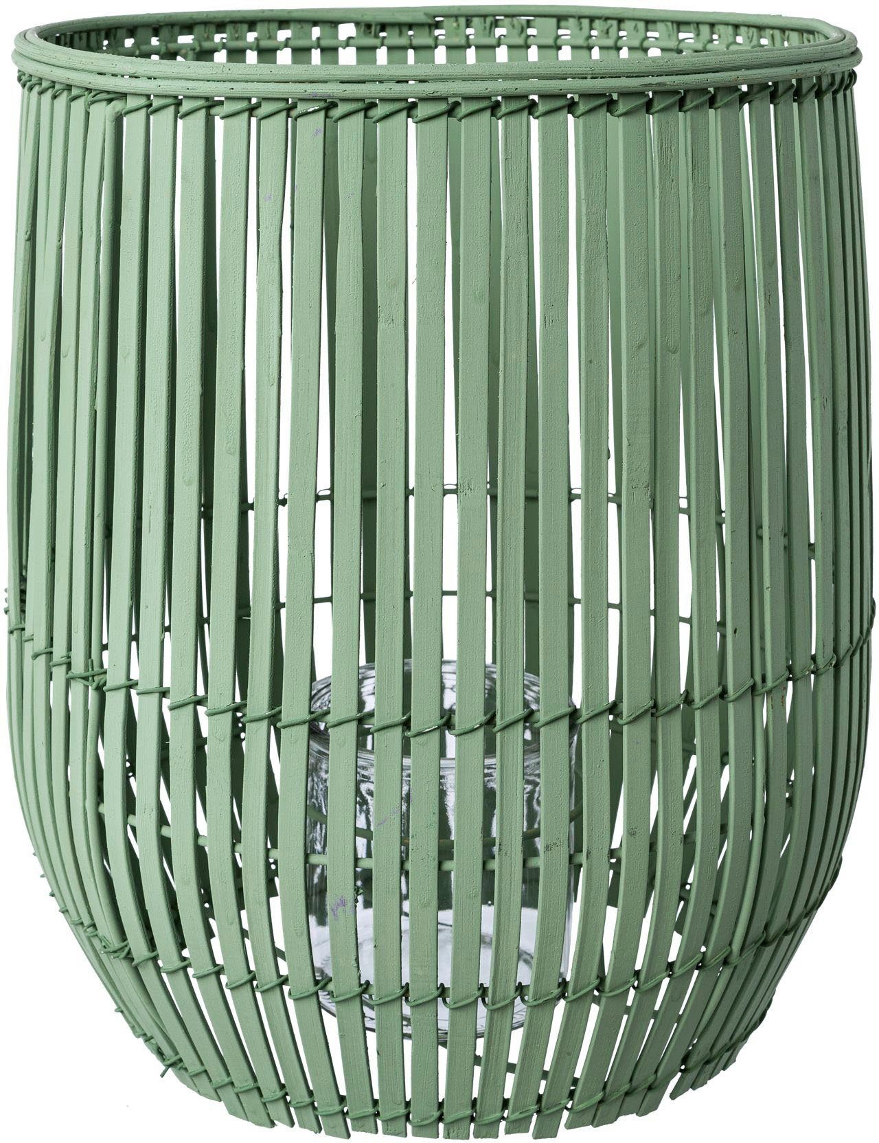 Creativ home Windlicht Kandelaar bamboe (1 stuk) kaarsenhouders groen