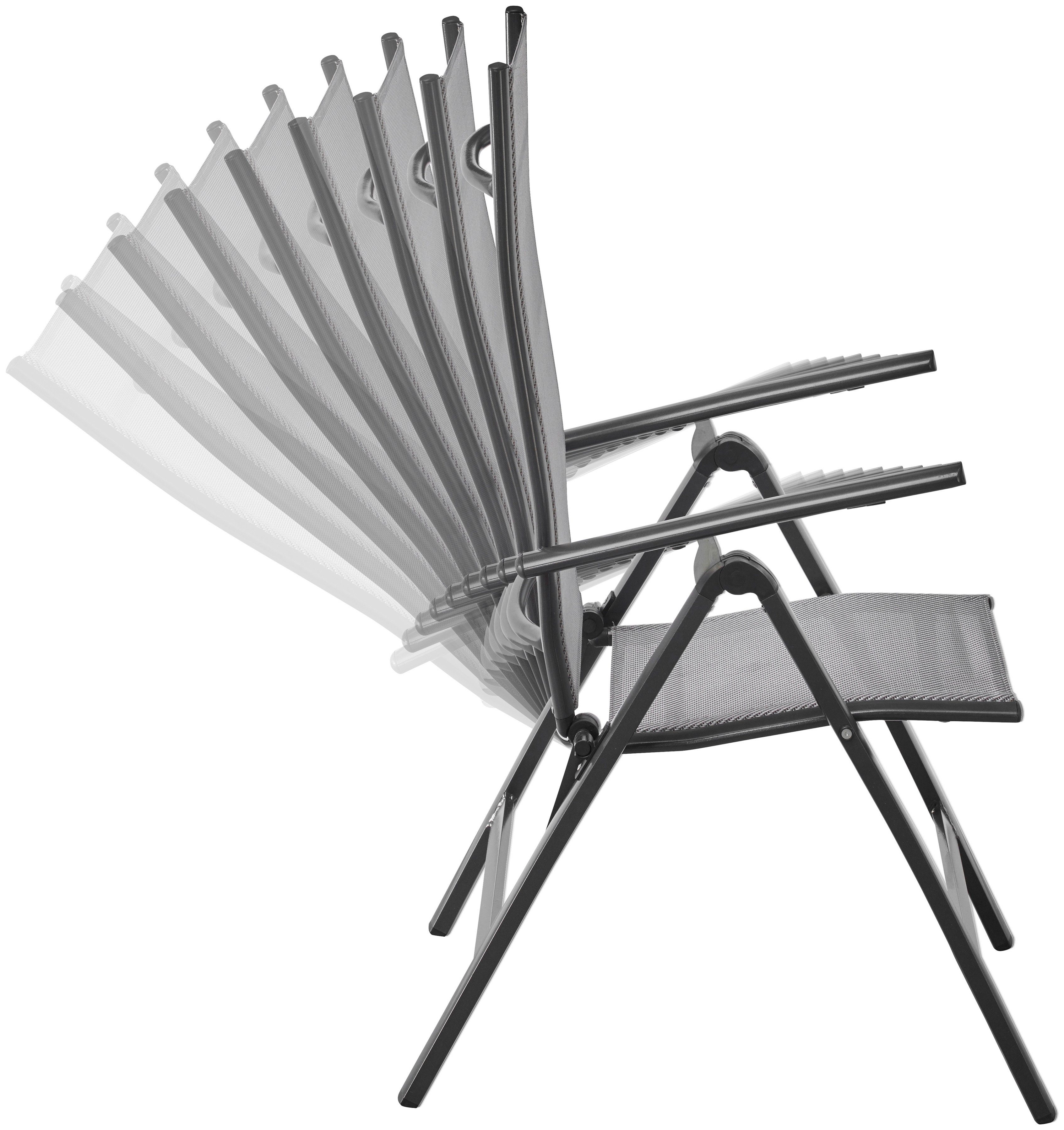 MERXX Tuinstoel Amalfi, TOPSELLER! set van 2, aluminium/gecoate textiel, verstelbaar (set, 2 stuks)