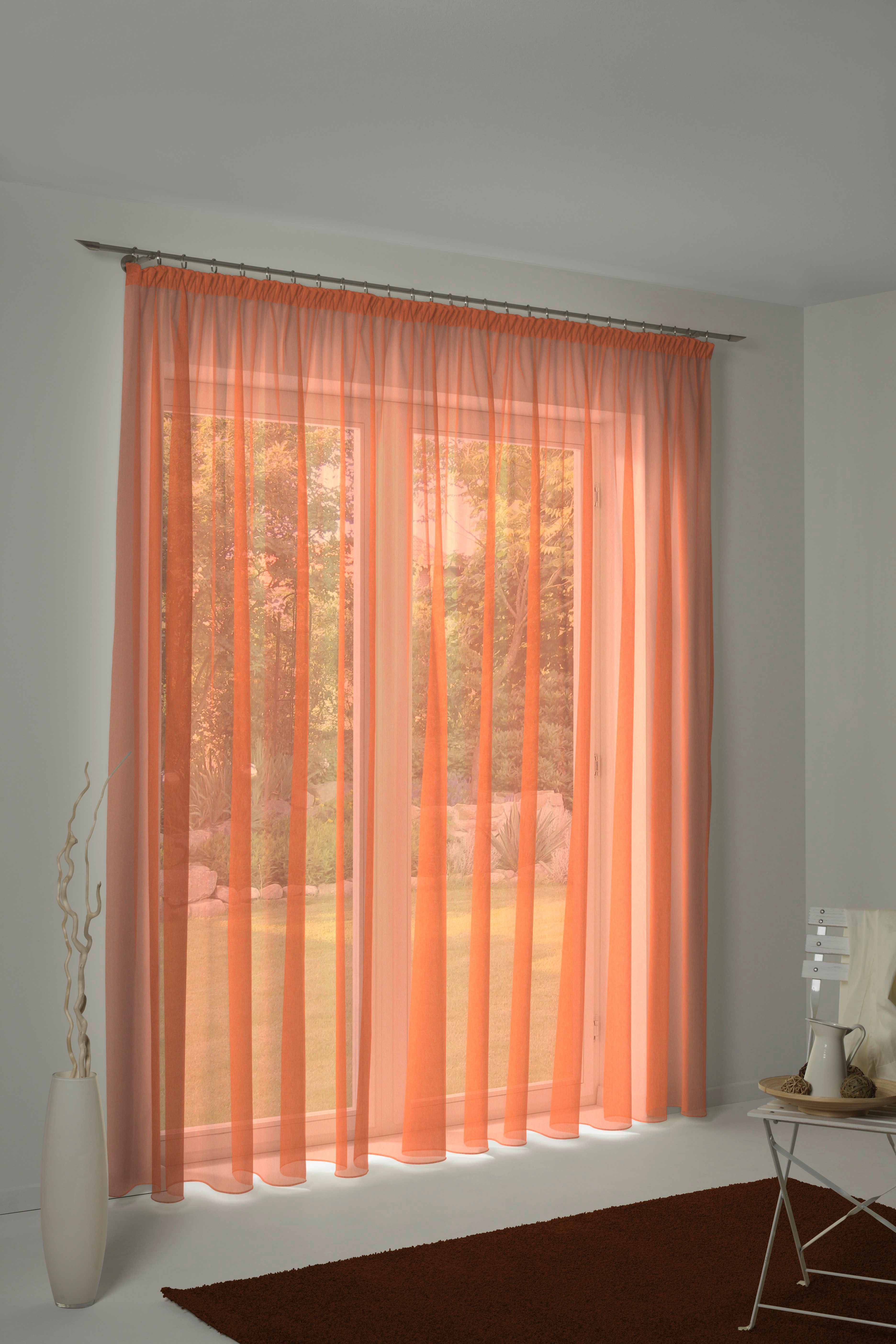 Wirth Gordijn Lorca (1 stuk) kant & klaar gordijnen maat hxb: 180x132 cm oranje