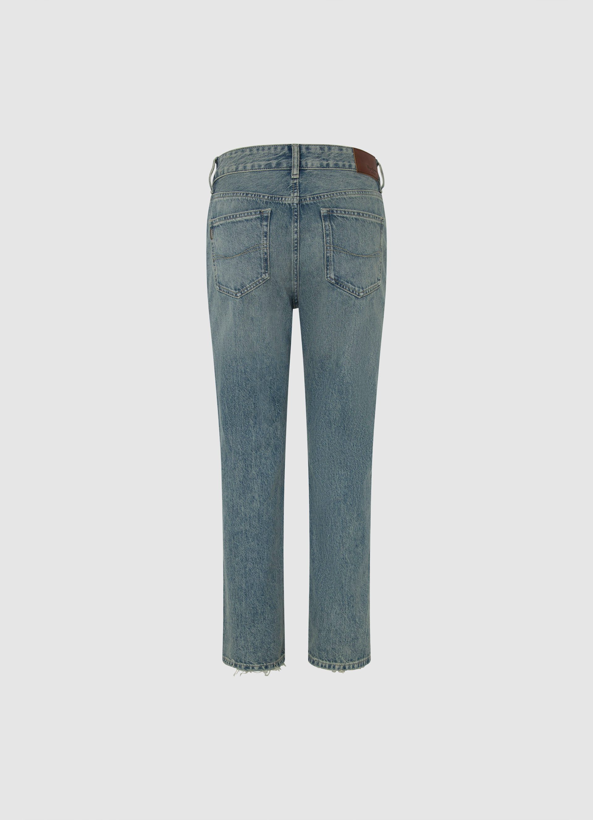 Pepe Jeans Straight jeans Met normale taille van robuust katoen-denim